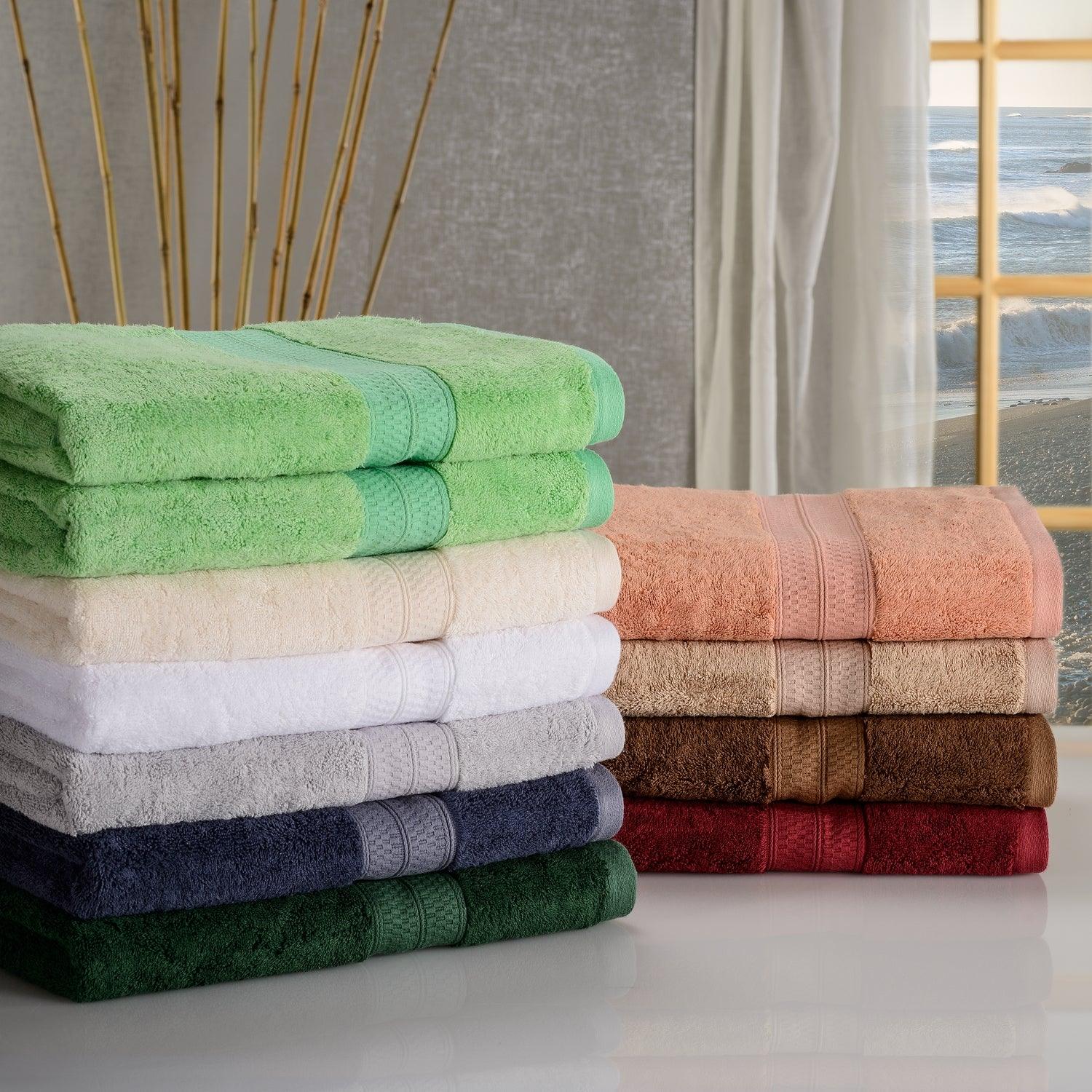Premium Bamboo Rayon 2-Piece Plush Heavyweight Bath Towel Set - Ultra Soft & Absorbent for Spa, Bathroom & Luxury Home Use