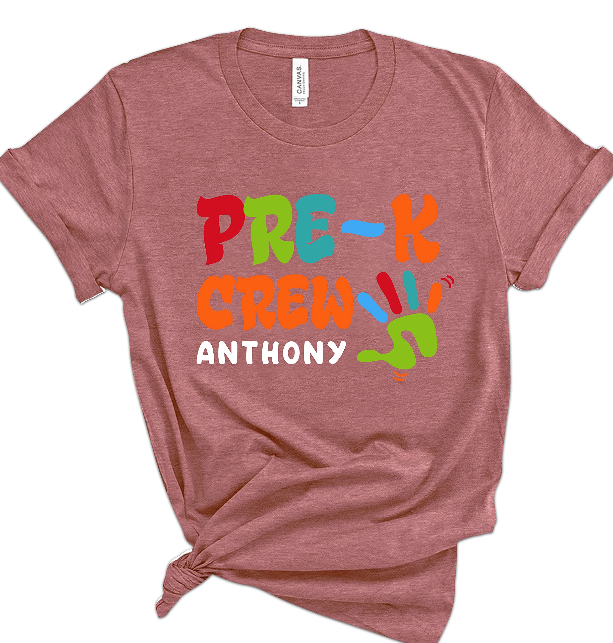 Personalized Pre-K Crew Neck T-Shirts - First Day of School Shirts for Kids & Teachers - Custom Kindergarten Teacher Gifts - Preschool Graphic Tees for Women & Men - Perfect for School Events, Classroom Activities and Teacher Appreciation Gifts