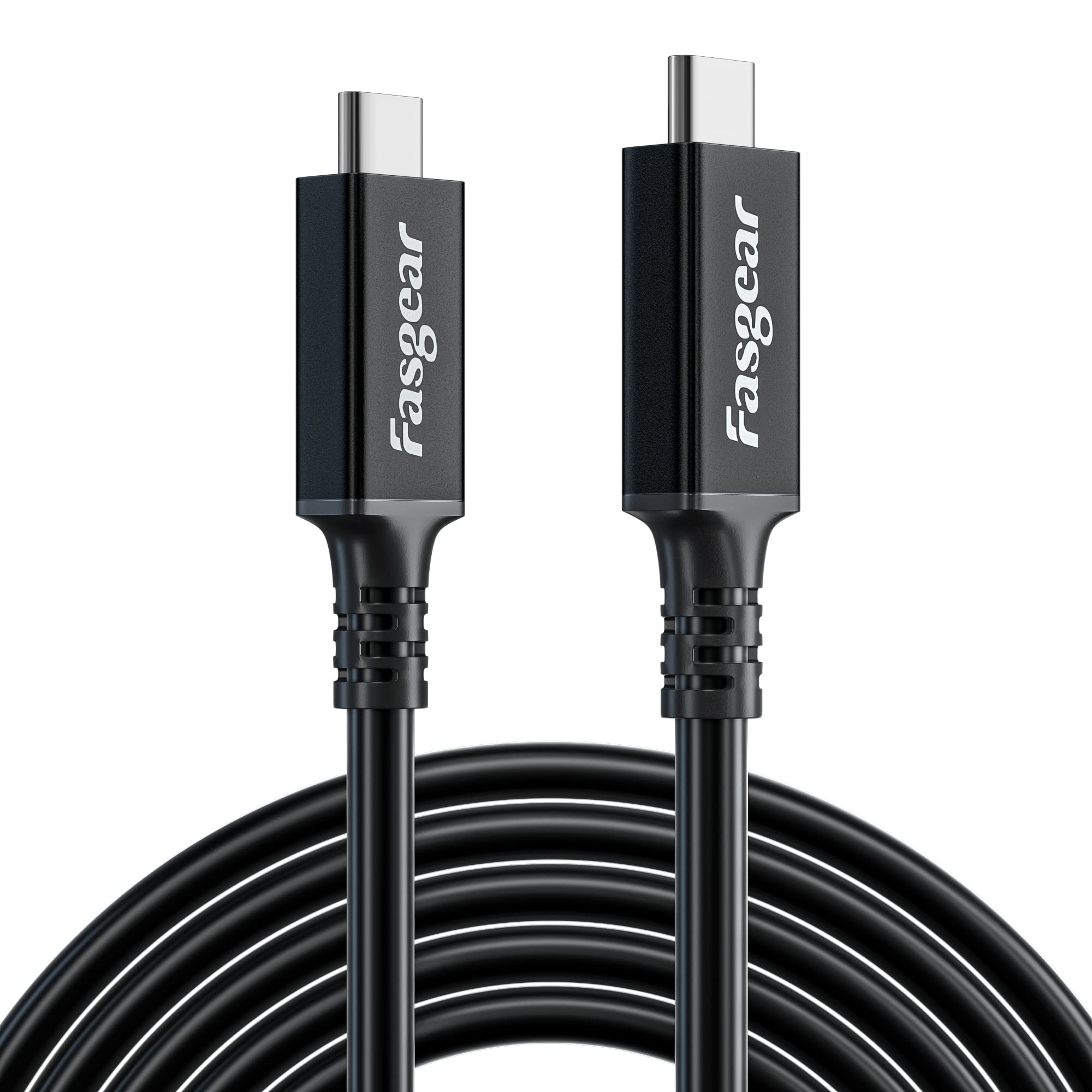 Fasgear USB C to USB-C 3.2 Gen 2x2 Cable 5m (16.4ft) - 20Gbps High Speed, 100W PD Fast Charging, 5K@60Hz Video - Thunderbolt 3/4 Compatible for MacBook Pro, eGPU, SSD, Quest Link - Perfect for Home Office, Gaming & VR Setups
