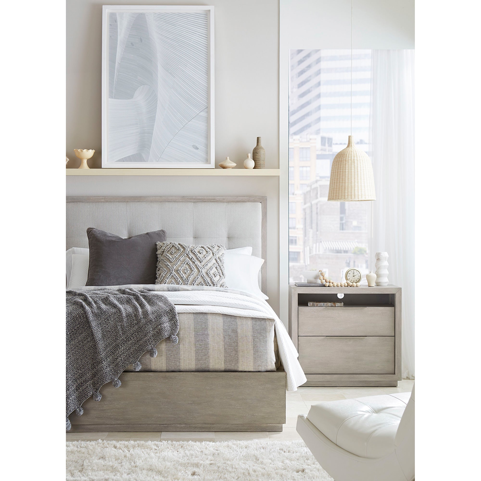 Modern Oxford Nightstand with USB Ports - Wooden Bedside Table with Drawer for Bedroom, Living Room & Office - Perfect for Small Spaces & Home Decor
