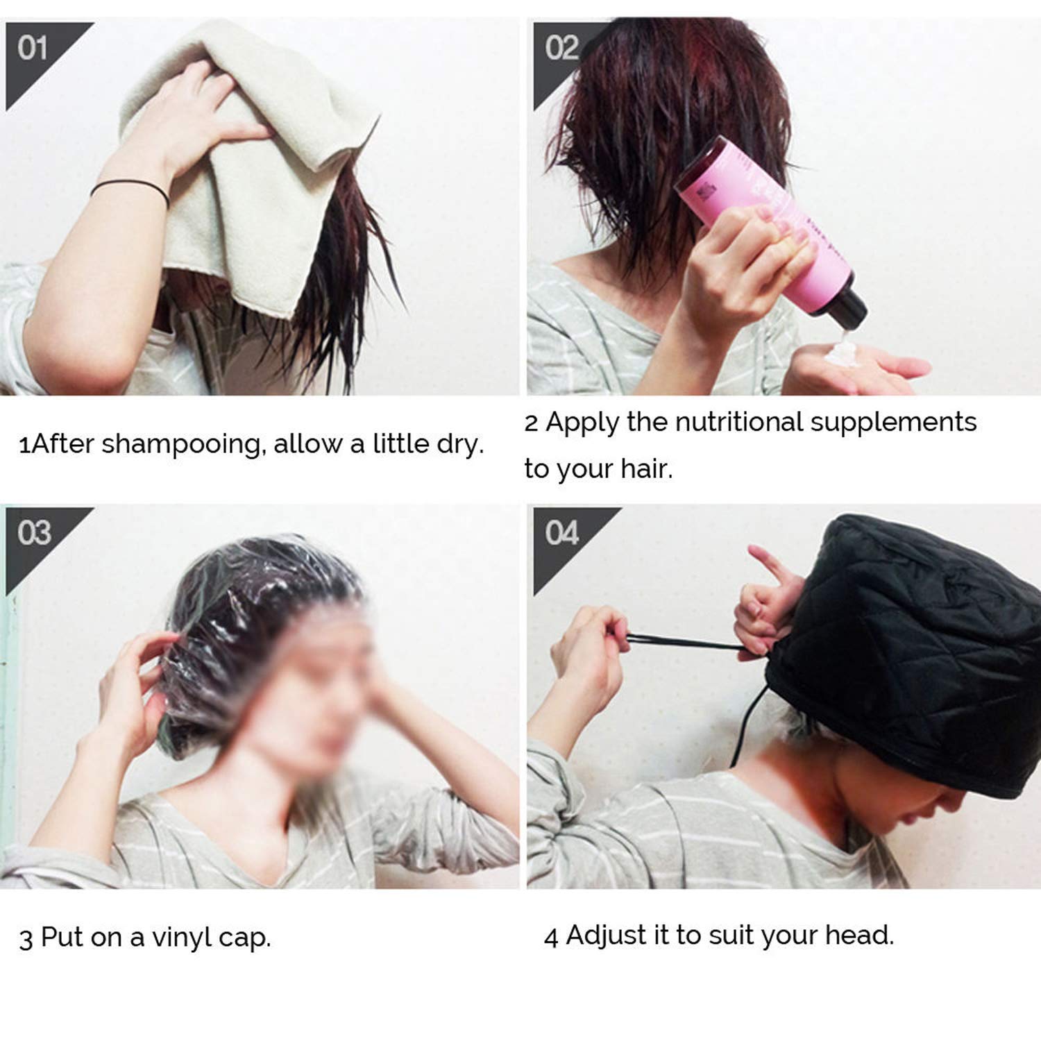 ZOQWEID Thermal Hair Spa Cap with Steamer - Nourishing Heat Treatment for Deep Conditioning, Hair Growth & Scalp Care - Pink Hair Steamer Cap for Women (Perfect for Salon, Home Spa & Self-Care Routine)