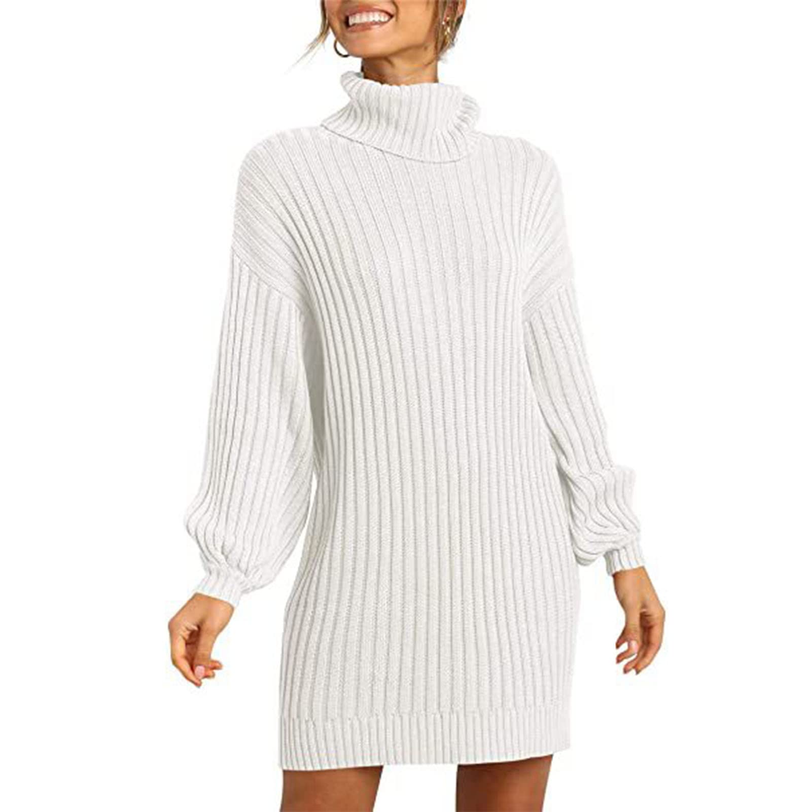 TOPCIN Women's High Neck Long Sleeve Tunic Blouse Shirt - Elegant Casual Dress for Work, Office & Everyday Wear | Plus Size Options Available