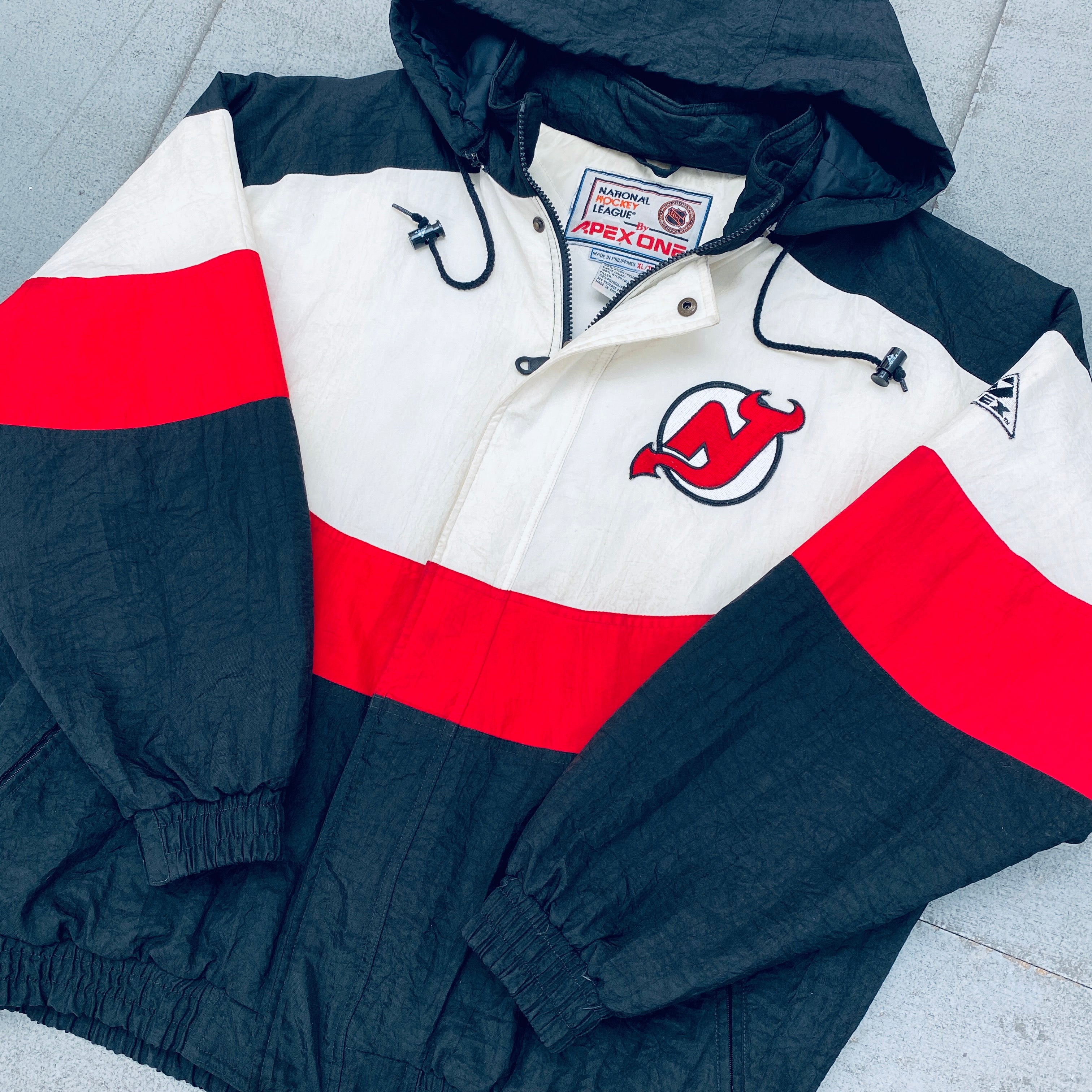 New Jersey Devils 1990s Apex One Wave Full Zip Jacket XL - Vintage NHL Hockey Fan Gear for Game Day & Casual Wear