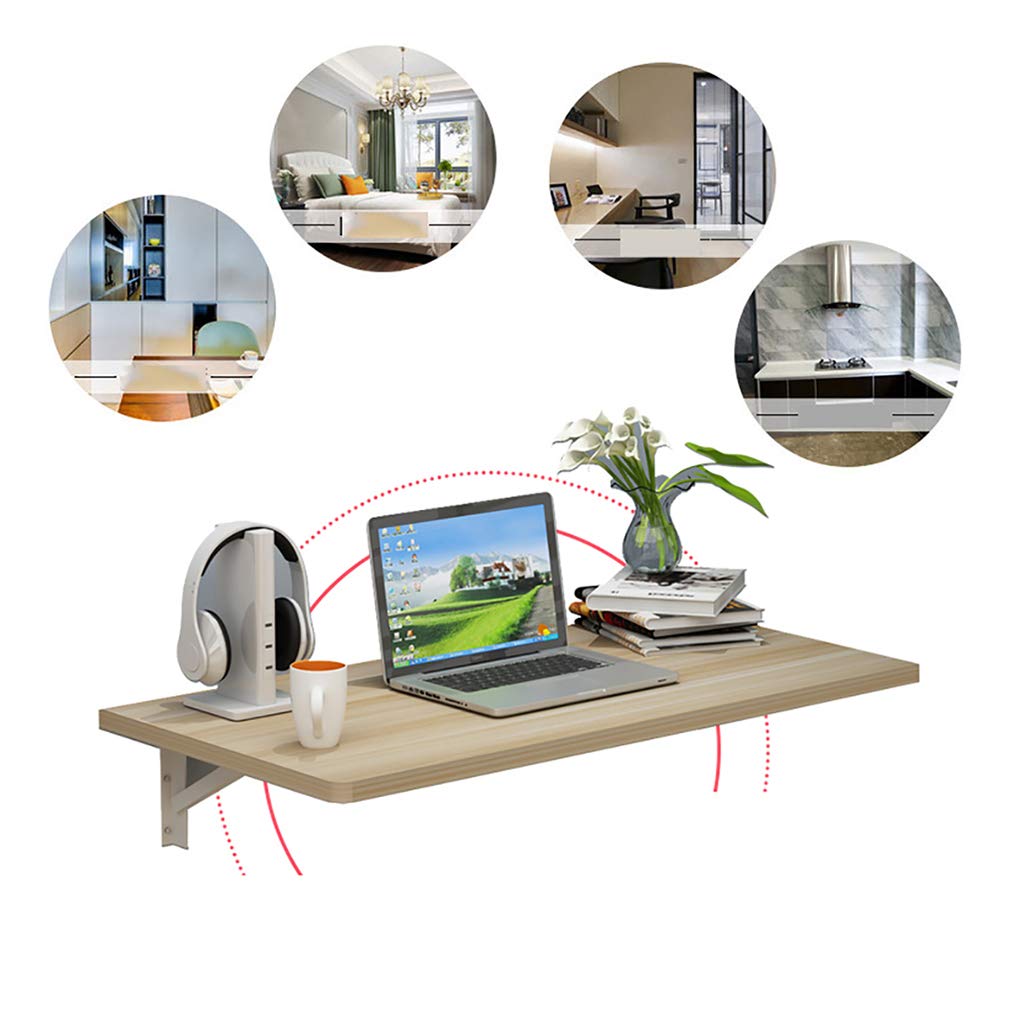 Foldable Wall Mounted Drop Leaf Table - Space Saving Kitchen Dining Table, Home Office Computer Desk & Study Desk - 13 Size Options - Perfect for Small Apartments, Tiny Homes & Compact Spaces