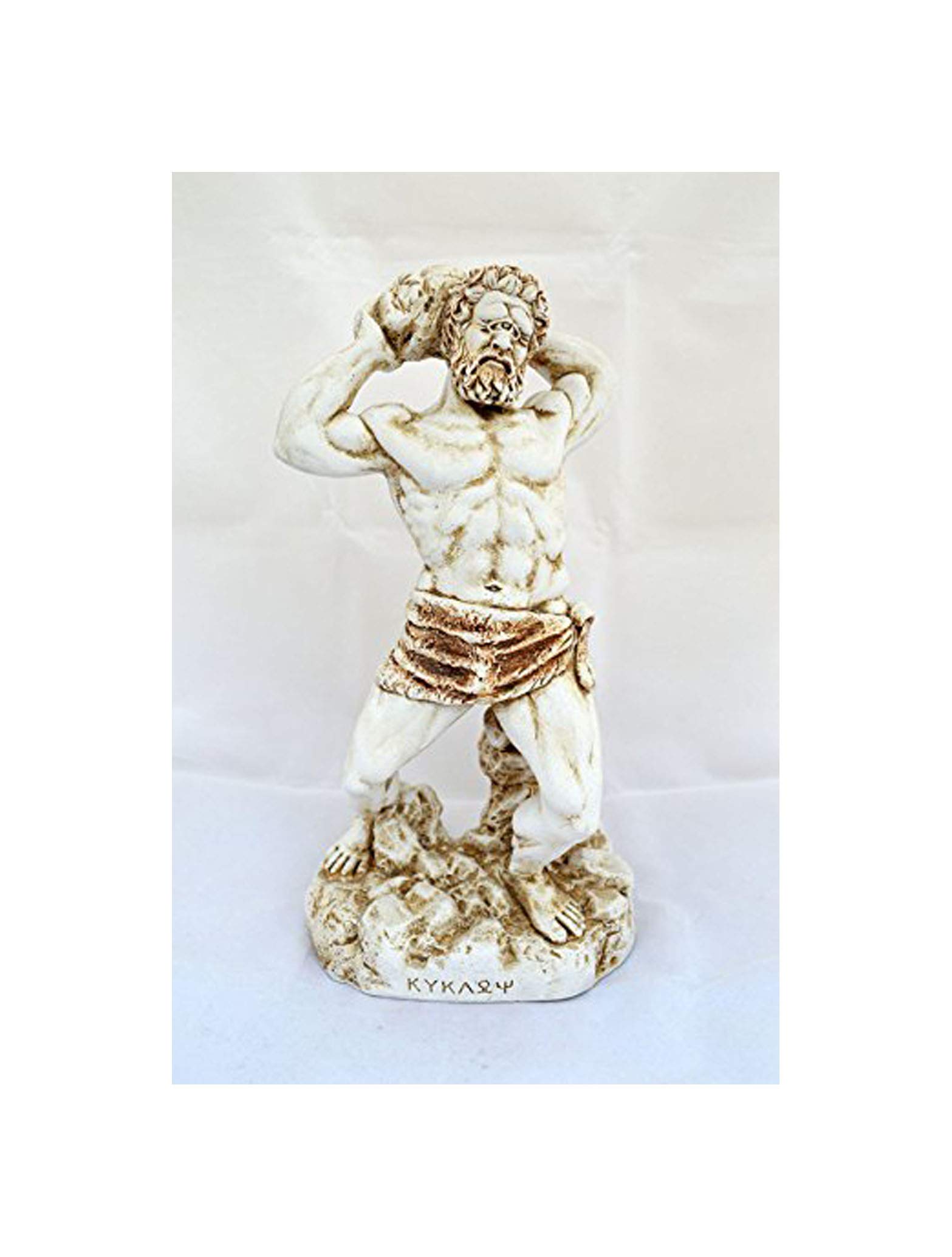 Estia Creations Cyclops Ancient Greek Mythology One-Eyed Giant Sculpture Statue - Handcrafted Home Decor for Living Room, Office & Garden