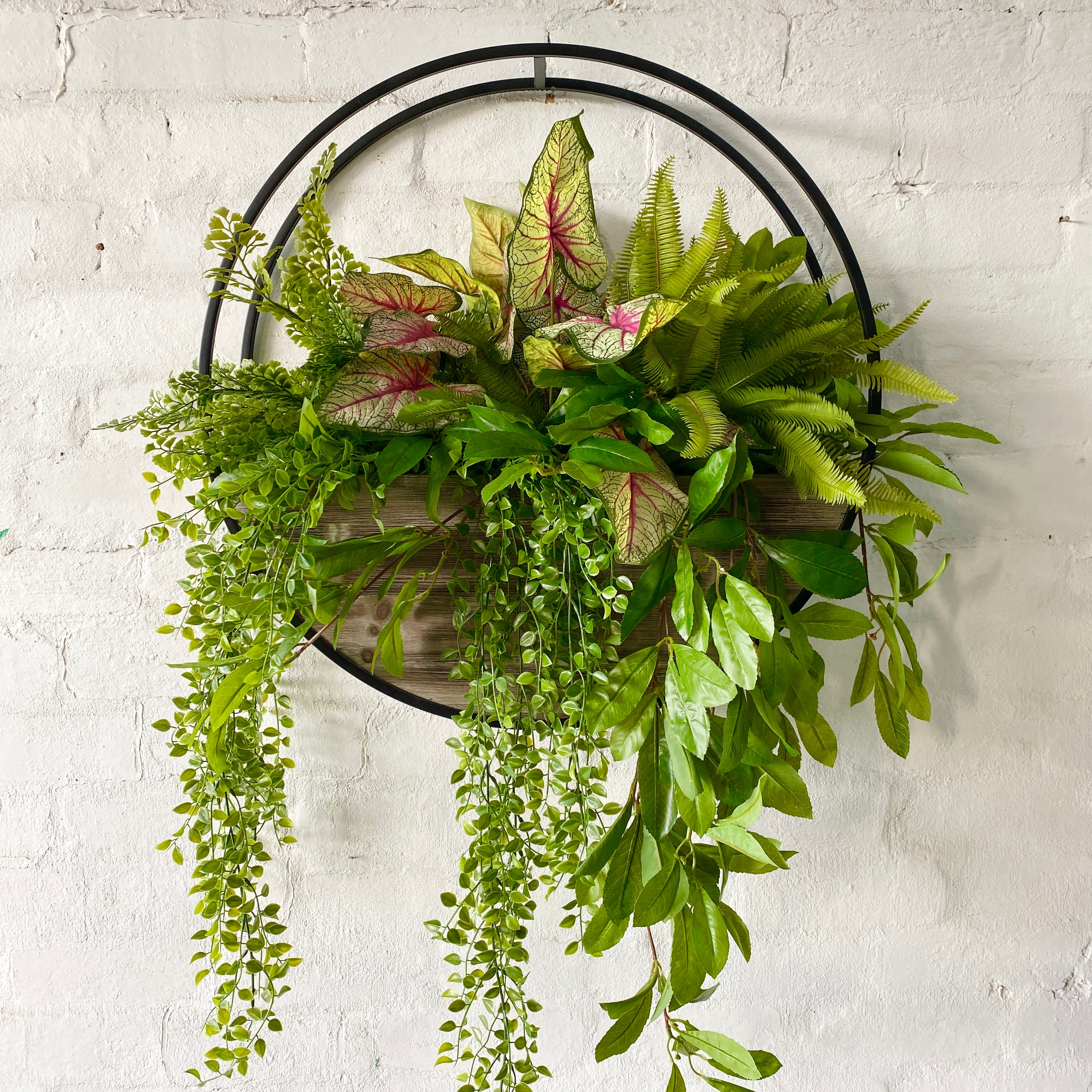 Half Moon Wall Planters - Handcrafted Brown Wooden Hanging Planters for Indoor & Outdoor Decor | Perfect for Living Room, Bedroom, Garden & Patio Decorations
