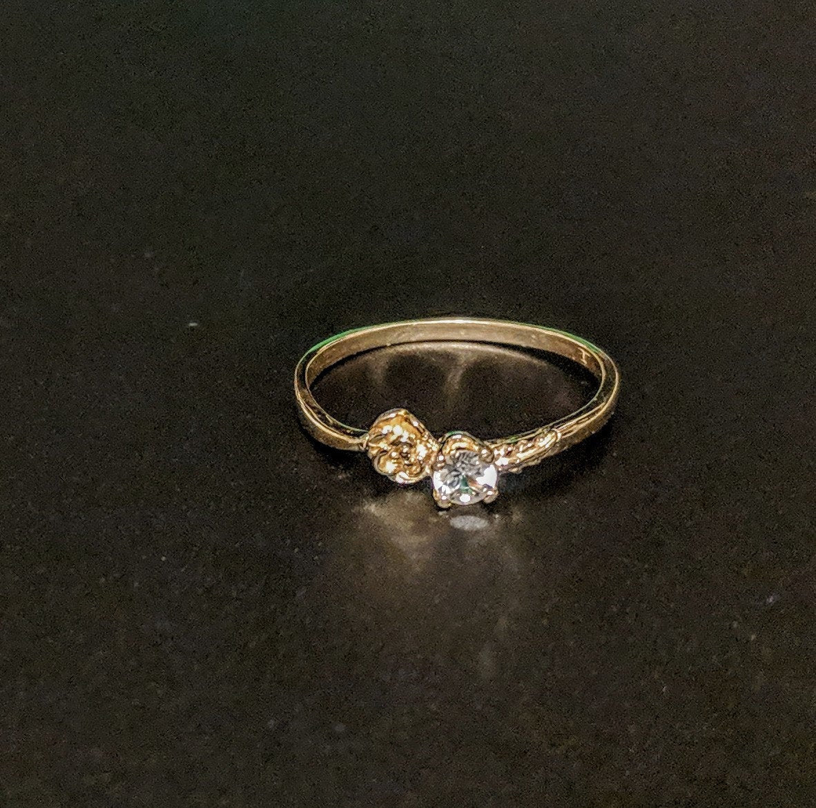 Natural Sapphire Promise Ring - Solid Yellow or White Gold with Rose & White Sapphire Accents | 14K 675 Fine Jewelry | Petite Engagement Ring for Women | Perfect for Proposals, Anniversaries & Special Occasions