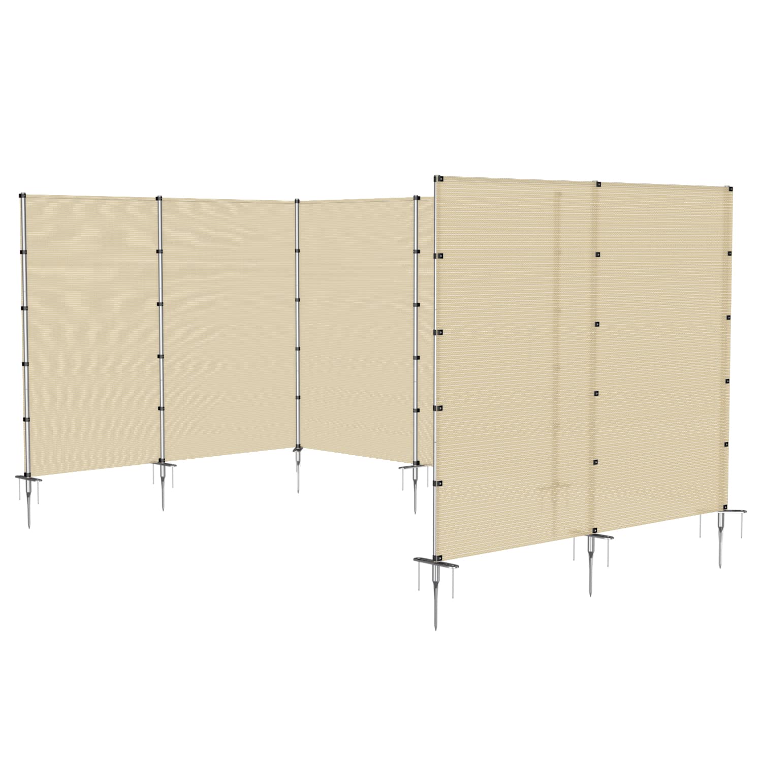 Coarbor 6'x2' Outdoor Removable Privacy Fence Panel - Beige Pool, Dog & Chicken Yard Barrier with Spikes | Backyard, Garden & Veggie Protection Fencing | Perfect for Privacy, Pet Safety & Garden Borders