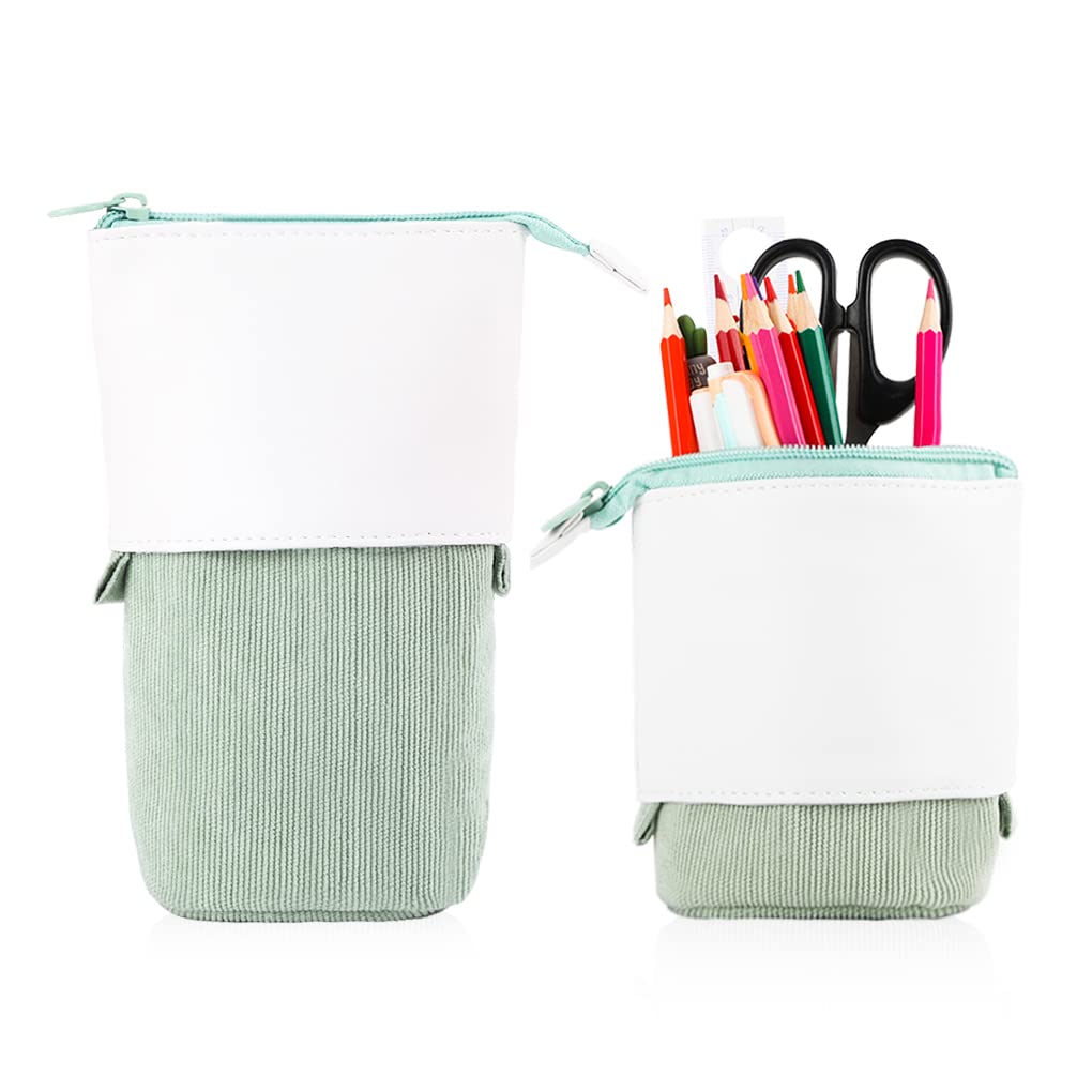 Oyachic Expandable Standing Pencil Case - Telescopic Pen Holder & Cosmetic Organizer for Women | Cute Makeup Pouch, School Supplies, Office Desk Accessories | Perfect for Students, Artists & Professionals