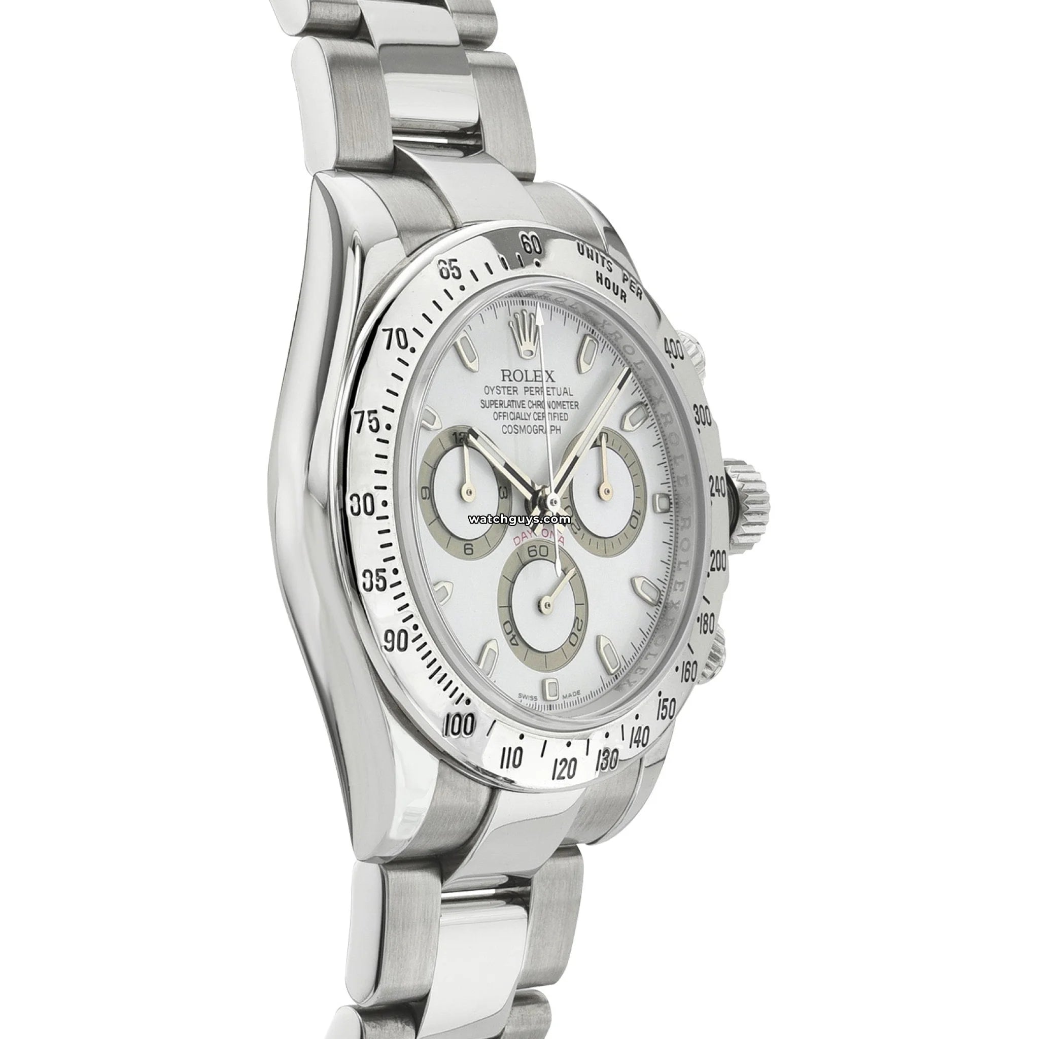 Rolex Daytona 116520 Stainless Steel Men's Watch with White Dial - Perfect for Business, Luxury Events & Collectors