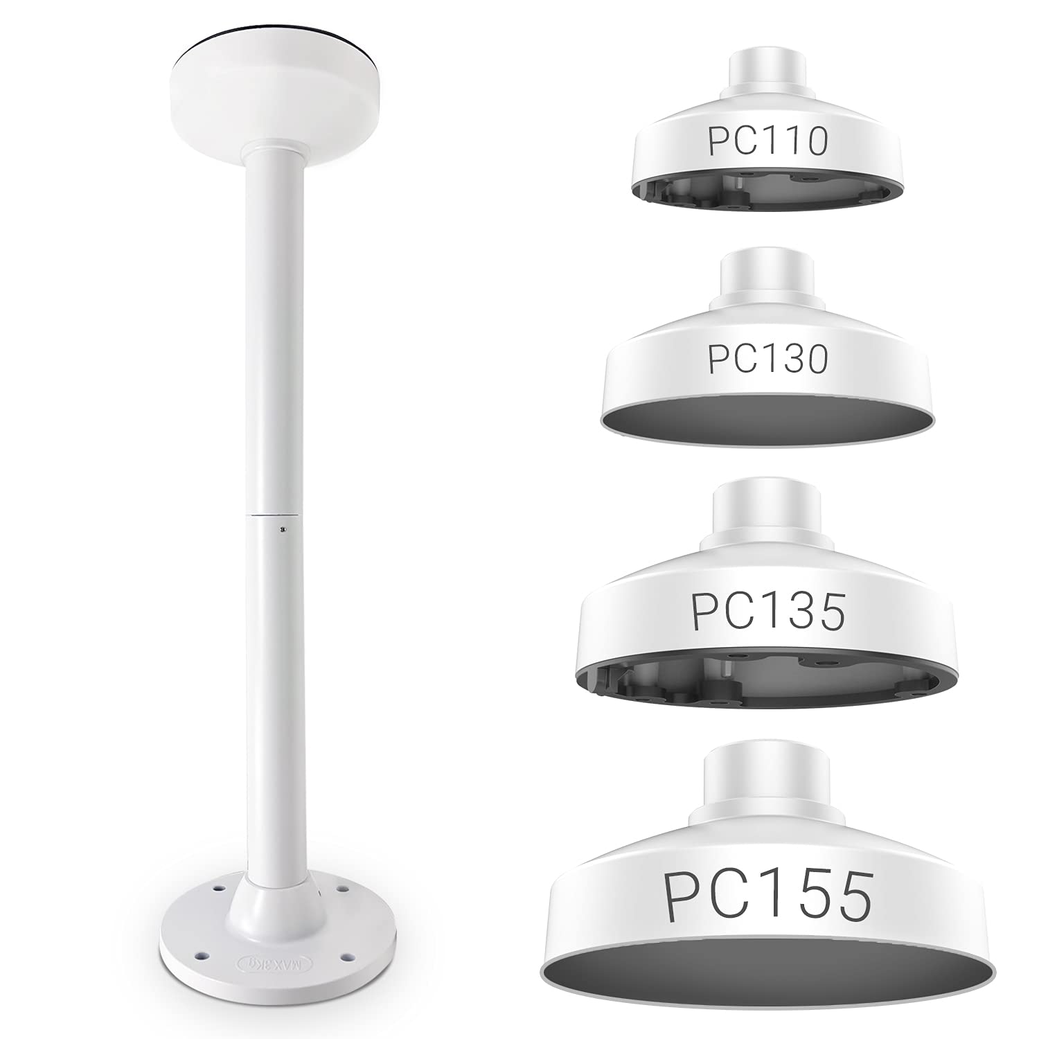 AmSecu DS-1271ZJ-155 CPM Ceiling Pendant Mount Bracket for Hikvision Dome Cameras - Compatible with PC110, PC130, PC135, PC155 Pendant Caps - Secure Surveillance Installation for Indoor/Outdoor Security Camera Systems