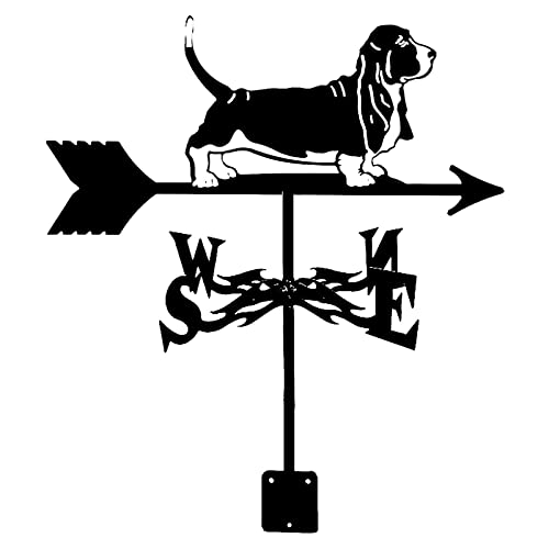 Stainless Steel Brazilian Dog Weather Vane - Metal Wind Direction Indicator for Outdoor Garden, Roof & Yard Decoration | Perfect for Farmhouse, Cottage & Coastal Home Decor