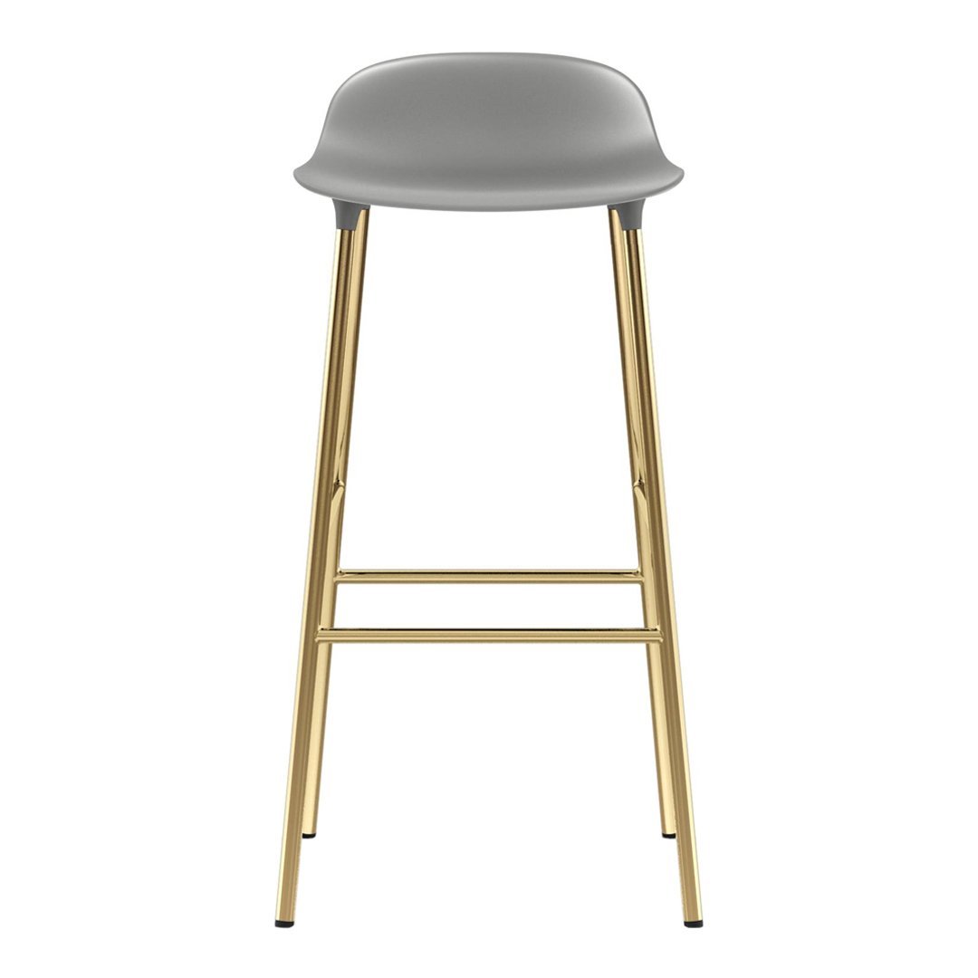 Modern Metal Bar Stools with Form Seat - Industrial Style Counter Height Stools for Kitchen Island, Home Bar & Dining Room