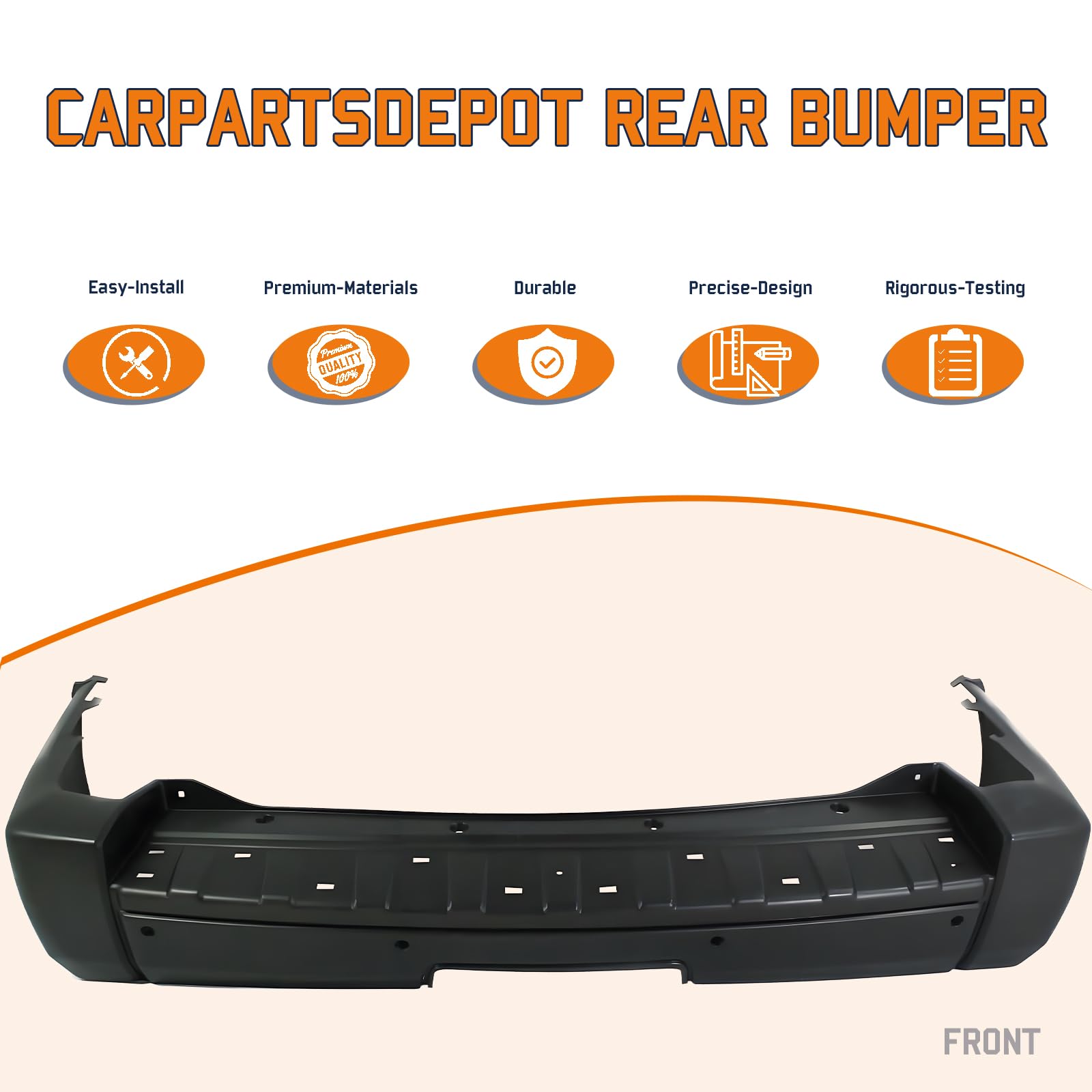2006-2008 Jeep Commander Rear Bumper Cover with Trailer Hitch | CH1100868 5183506AA Replacement Part | Perfect for Off-Roading & Towing | Fits 4-Door SUV Models