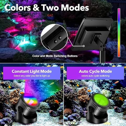 Submersible LED Lights for Ponds & Pools - Super Bright Solar Underwater Lights - Waterproof Waterfall & Fountain Lights - Durable Outdoor Lighting for Garden, Backyard, Patio Decor