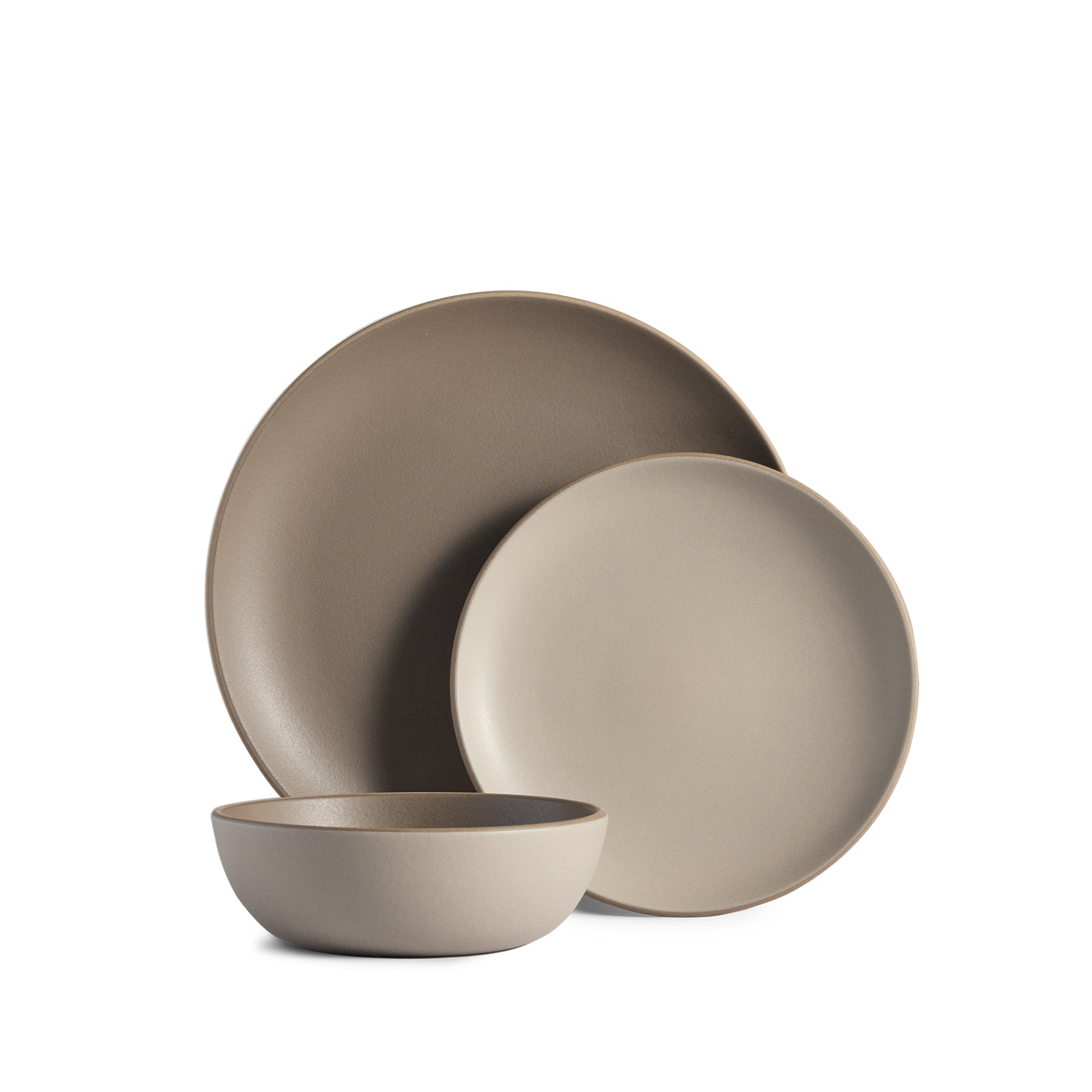 Premium Cocoa Fawn 3-Piece Dinnerware Set - Elegant Porcelain Plates, Bowls & Mugs for Family Dining, Entertaining & Special Occasions