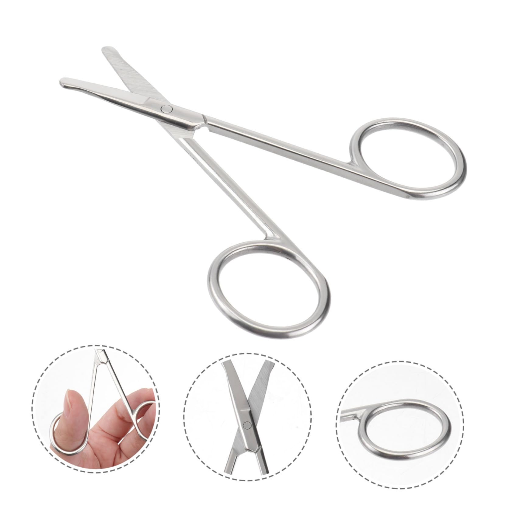 2Pcs Eyebrow & Nose Hair Trimmer Scissors Set - Stainless Steel Facial Grooming Tools for Eyebrow Shaping, Mustache & Vibrissa Trimming - Perfect for Home & Travel Beauty Care