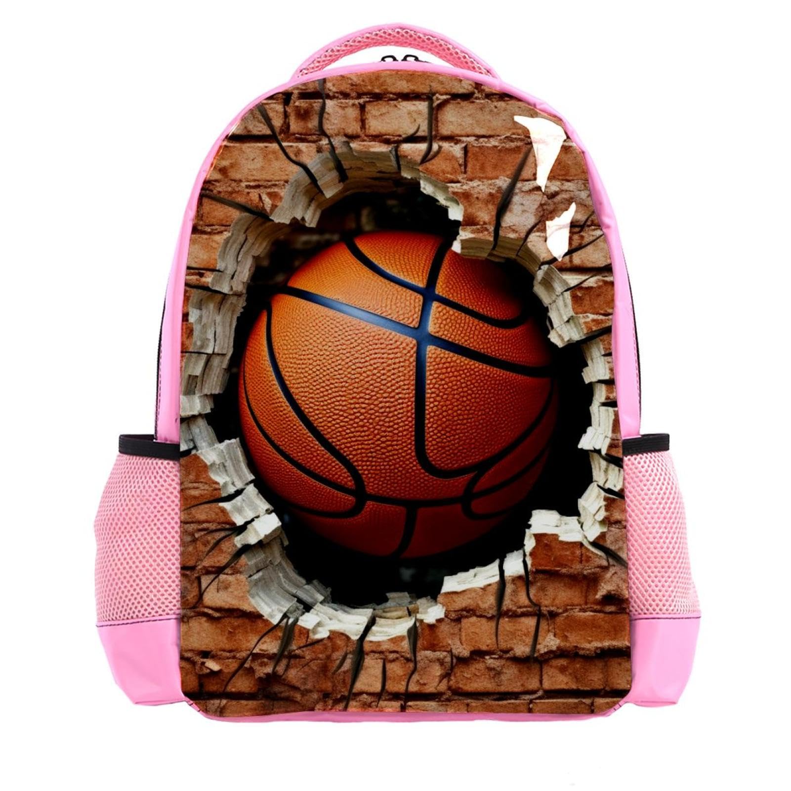 Durable Travel Backpack for Men & Women - Waterproof Basketball Texture Design - Perfect for Hiking, Gym, Work & School - Lightweight Carry-On Backpack