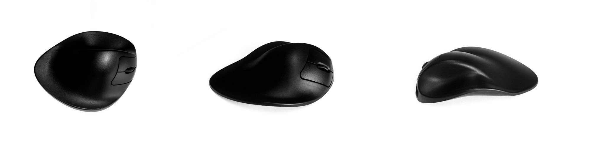 Hippus Wireless Ergonomic HandShoe Mouse for Right Hand - Small, Black - Light Click Comfort Grip - Compatible with Mac, Windows, Linux - Perfect for Office Work, Gaming & Long Computer Use