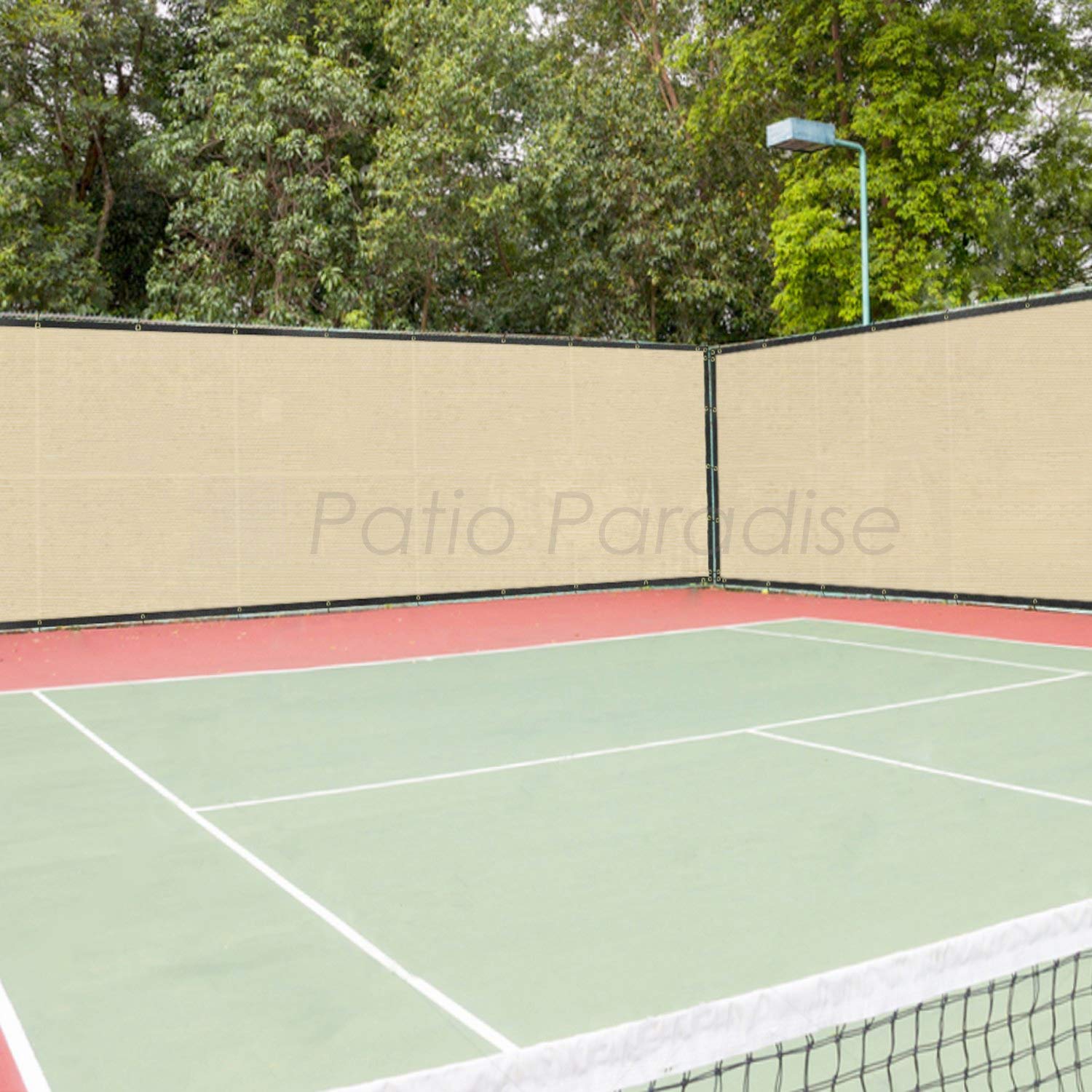 7'x225' Beige Privacy Screen Fence - UV Block Mesh Shade Net for Garden & Backyard