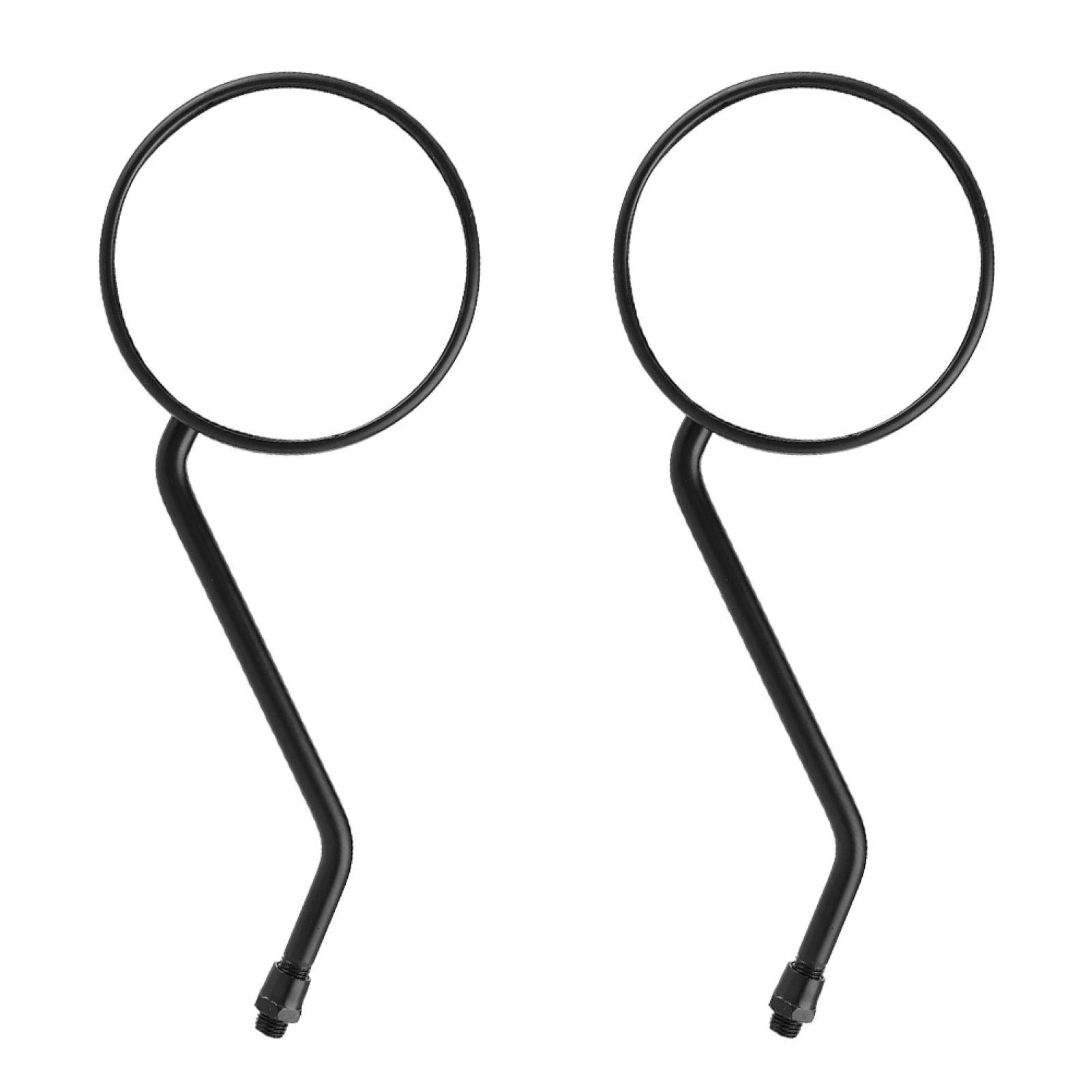 Yctze Universal Motorcycle Rearview Mirrors - 1 Pair 10MM Thread Black Rounded Side Mirrors for Harley, Honda, Yamaha & More | Durable Bike Mirrors for Safe Riding in City & Highway
