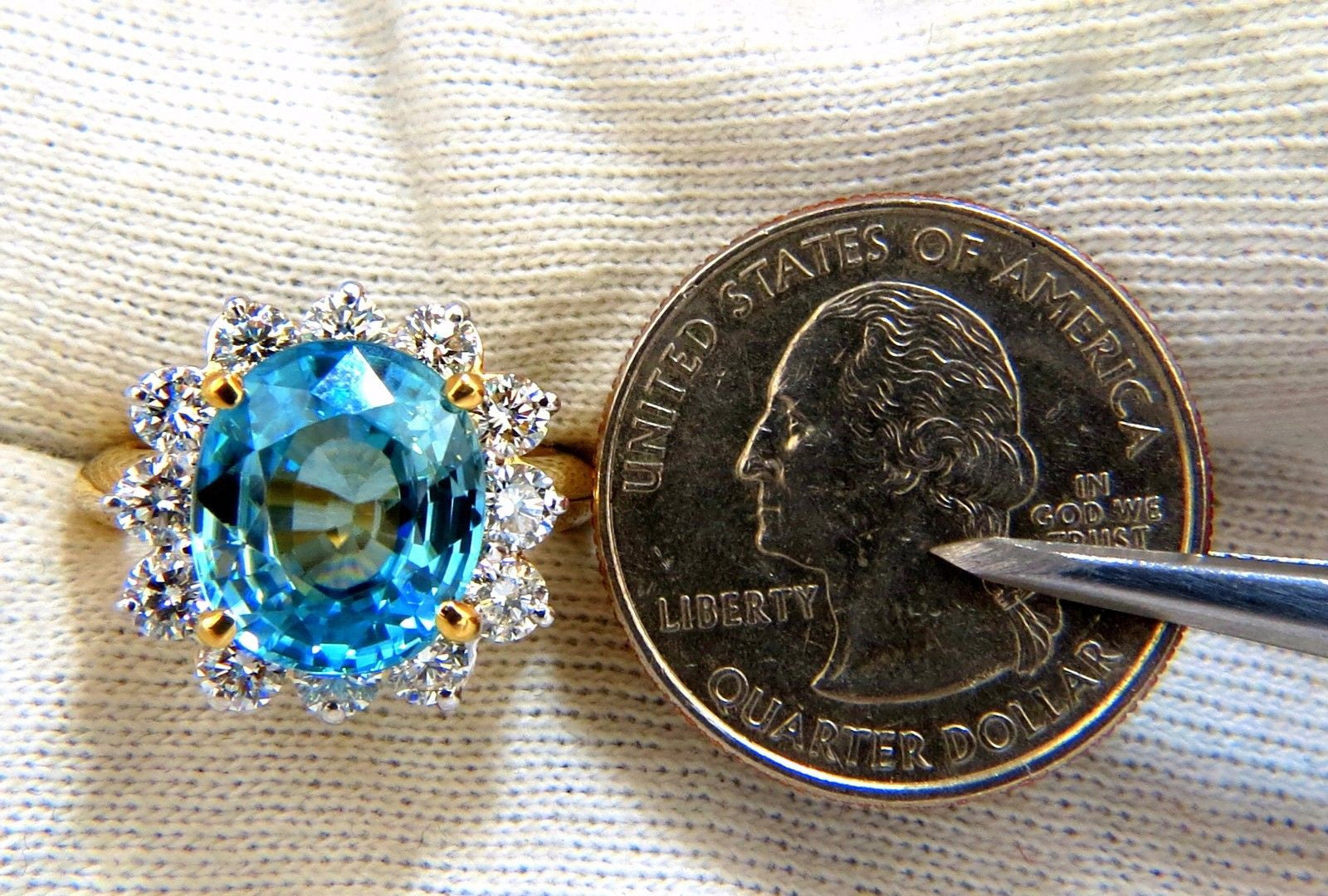 10.05ct Natural Blue Zircon Diamond Ring in 14kt Gold - Freedom Indigo Collection | Perfect for Engagement, Anniversary & Special Occasions