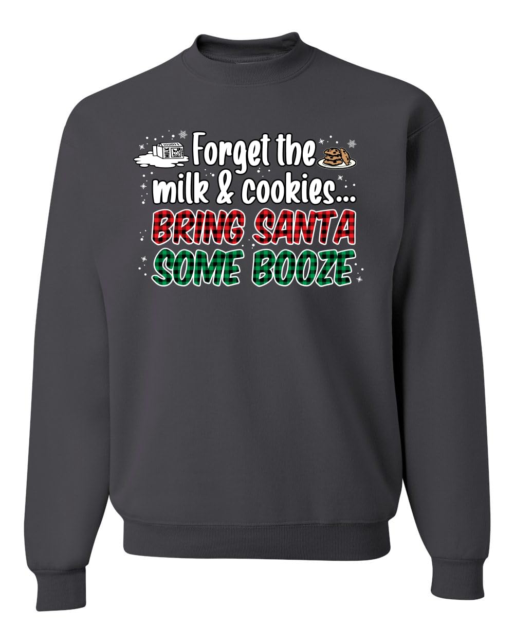 Wild Bobby Santa Booze Graphic Sweatshirt - Funny Christmas Unisex Crewneck Pullover for Holiday Parties & Gifts