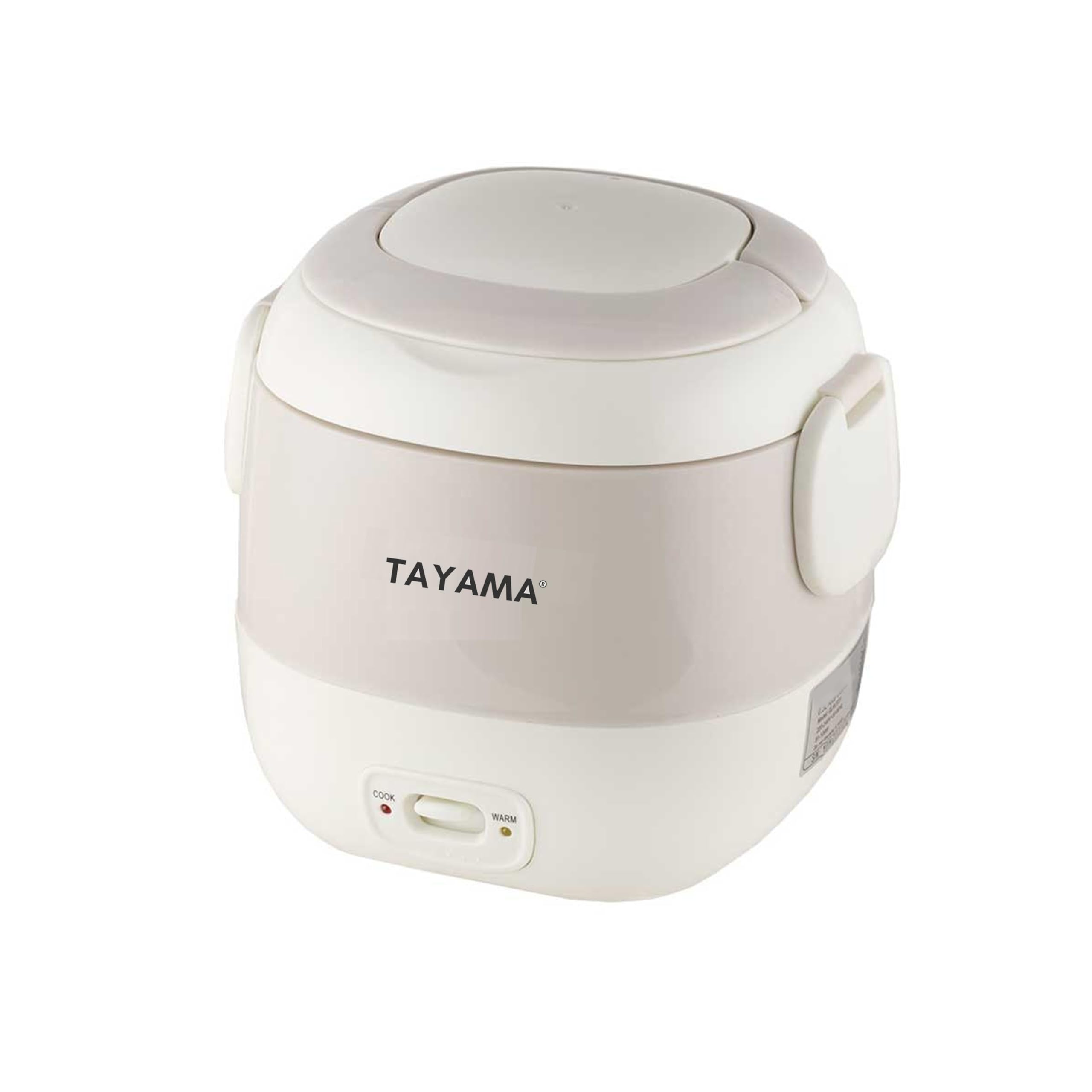 Tayama 1.5 Cup Mini Rice Cooker - Portable Small Rice Steamer for Travel, Dorm & Office - White Compact Electric Rice Cooker (TMRC-03R) - Perfect for Cooking Rice, Quinoa & Oatmeal On The Go