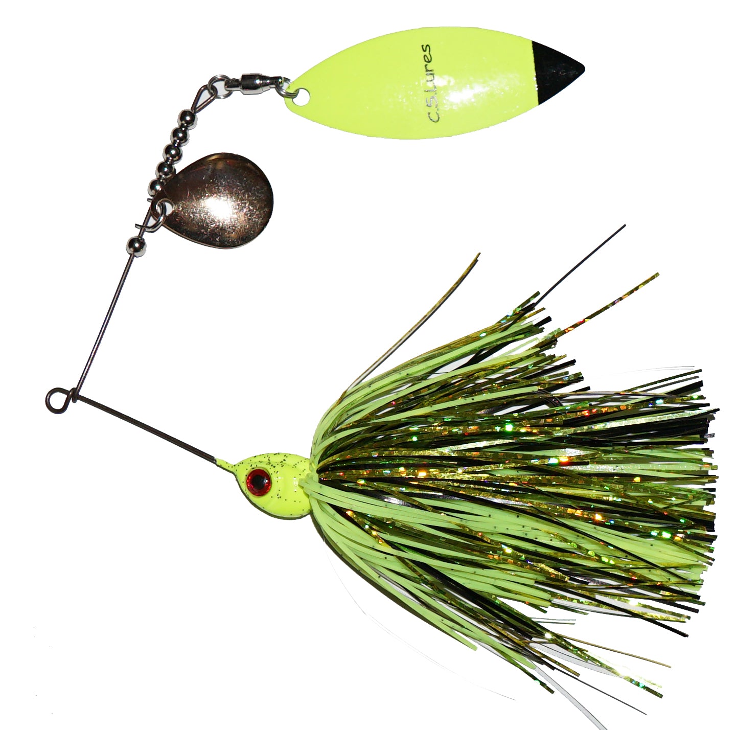 C.S. Lures 3/8oz Colorado Willow Spinnerbait - Premium Bass Fishing Lures for Freshwater & Saltwater - Perfect for Casting, Trolling, and Shore Fishing