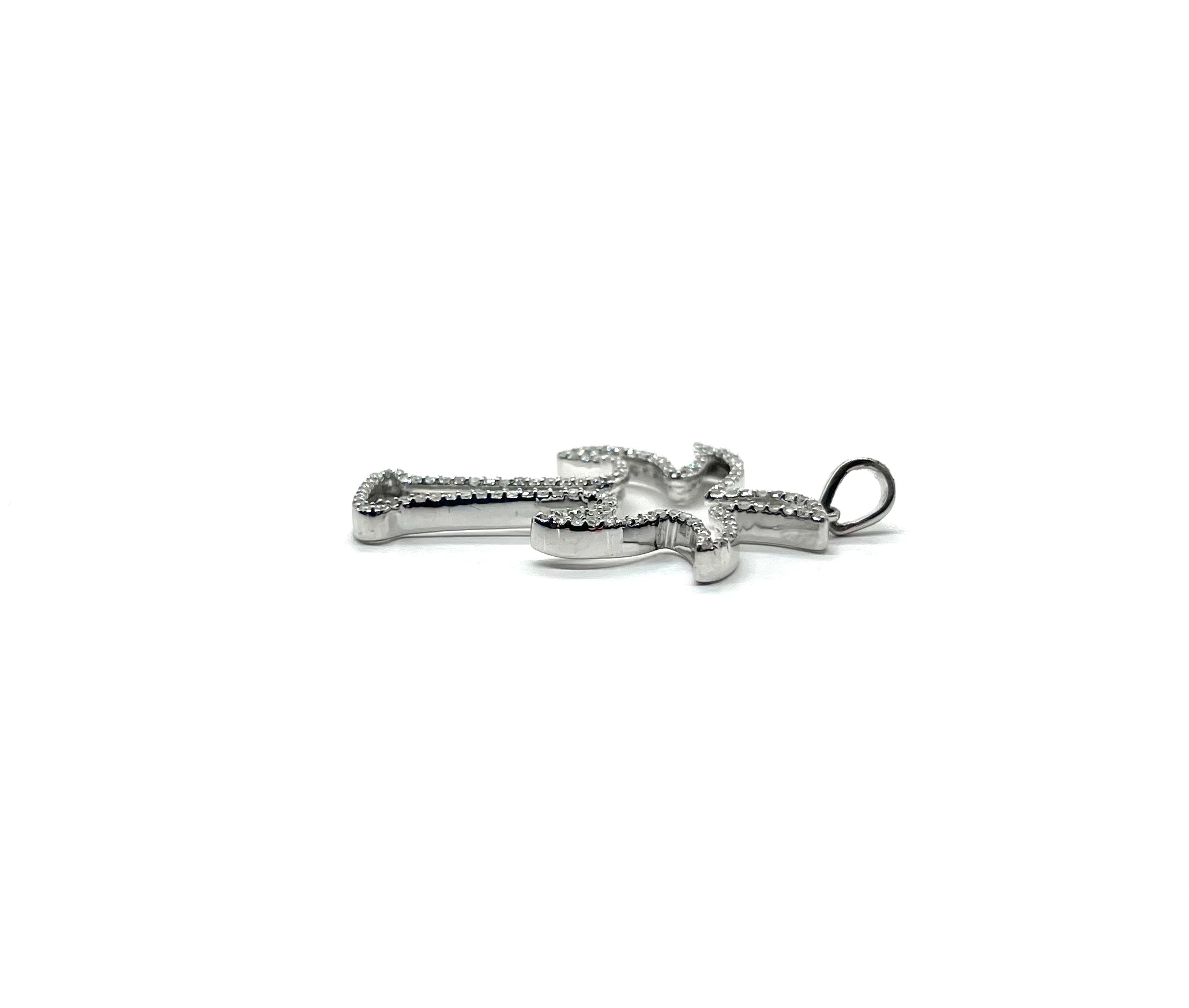 14K White Gold Diamond Palm Tree Cut Out Pendant Necklace - Elegant Tropical Jewelry for Beach Vacations & Summer Parties