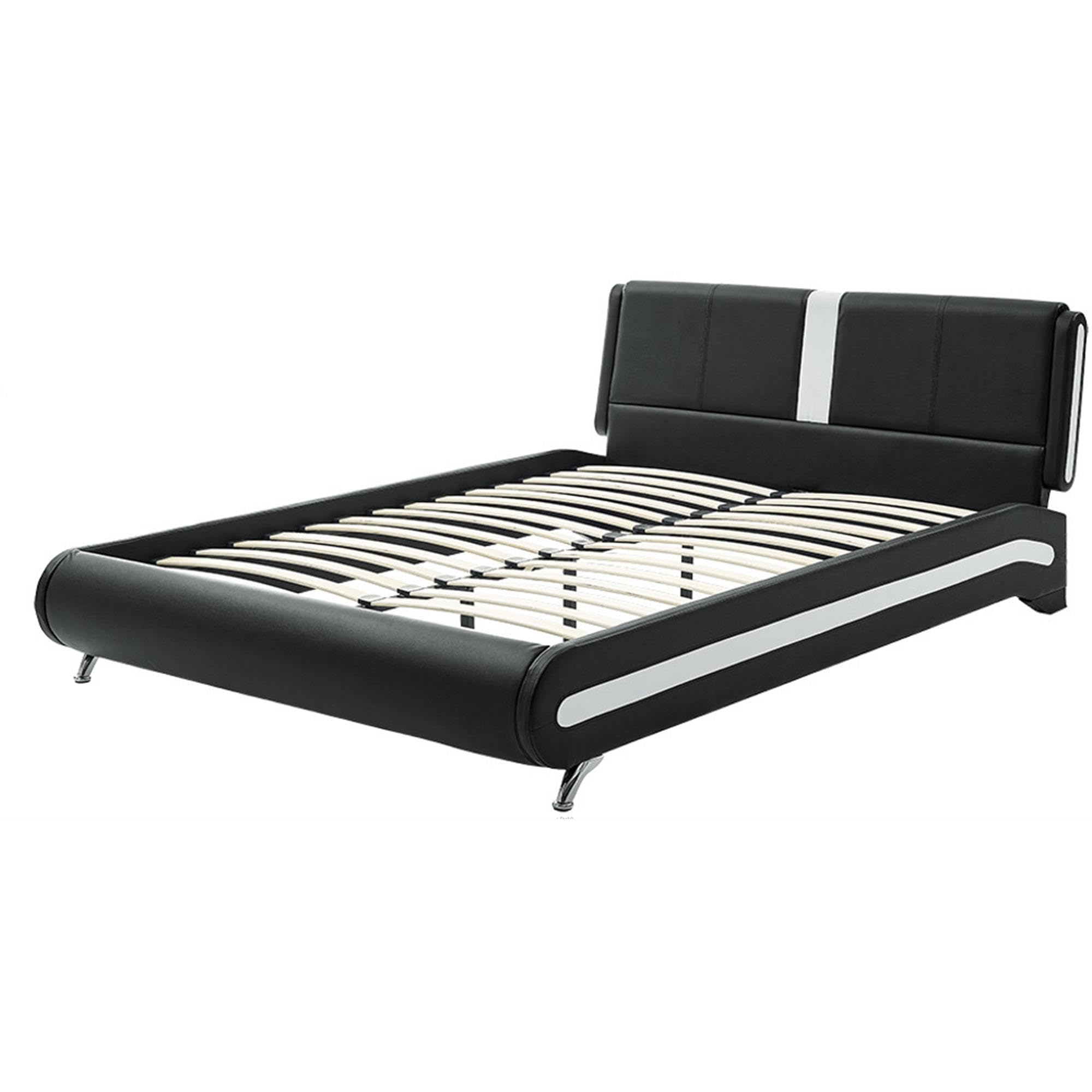 Camden Isle Carlton Queen Size Platform Bed with 2 Nightstands - Black Wooden Bed Frame for Modern Bedroom | Space-Saving Storage Bed with Matching Nightstands