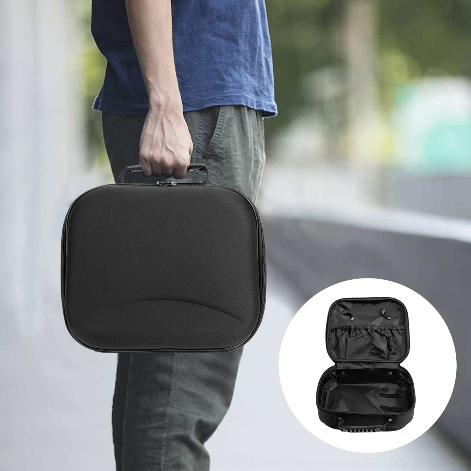Professional Barber Clipper Bag - Electric Shaver Case & Hot Air Brush Organizer for Travel | Waterproof Makeup Toiletry Bag with Multiple Pockets | Perfect for Hairdressing Kit, Cosmetics, Hair Dryer & Styling Tools Storage | Salon, Home & Travel Use