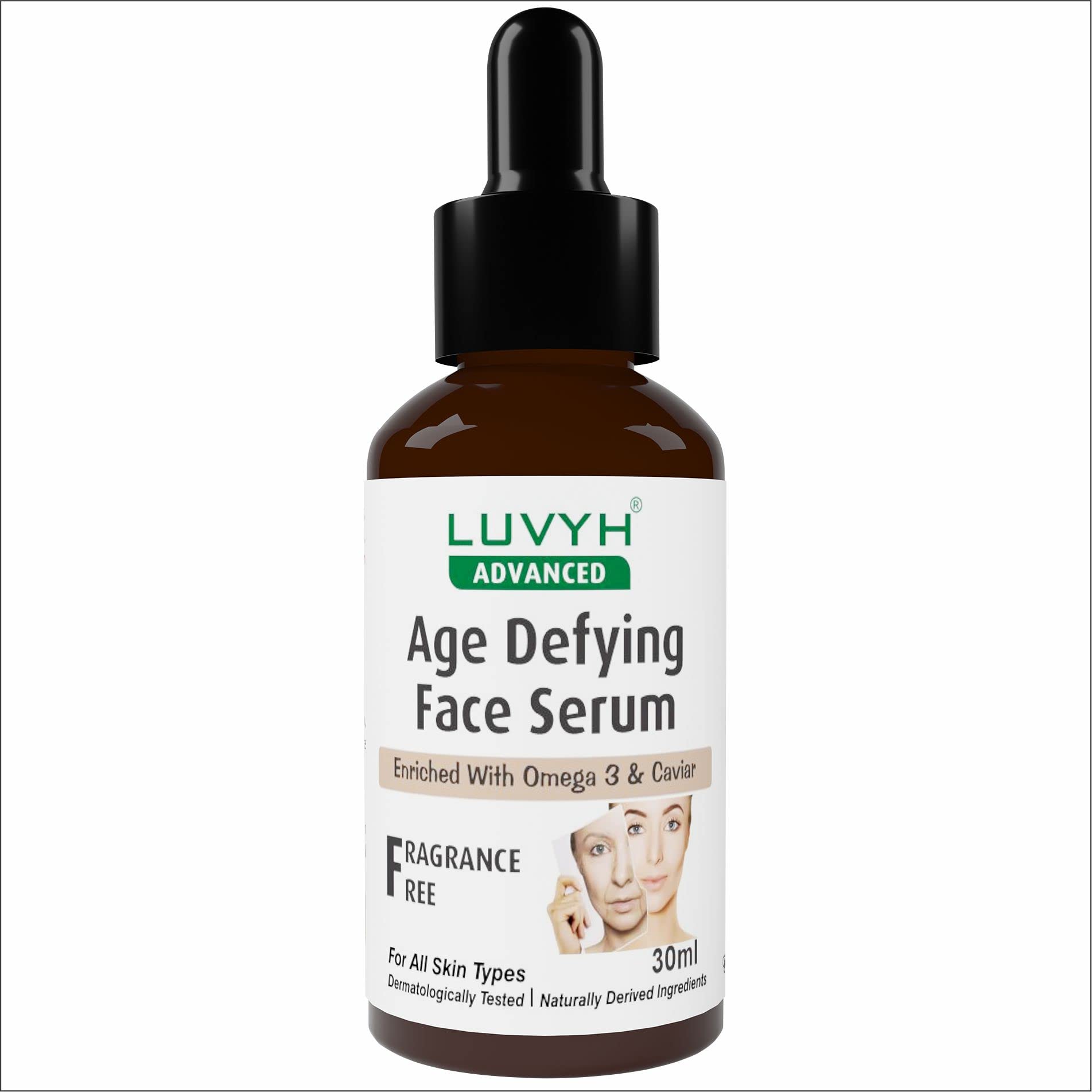 Luvyh Anti-Aging Face Serum for Glowing Skin - Brightening Treatment for Dark Spots, Dullness & Wrinkles | Hydrating Formula with Hyaluronic Acid | Paraben-Free 30ml | Perfect for Daily Skincare Routine & Nighttime Rejuvenation
