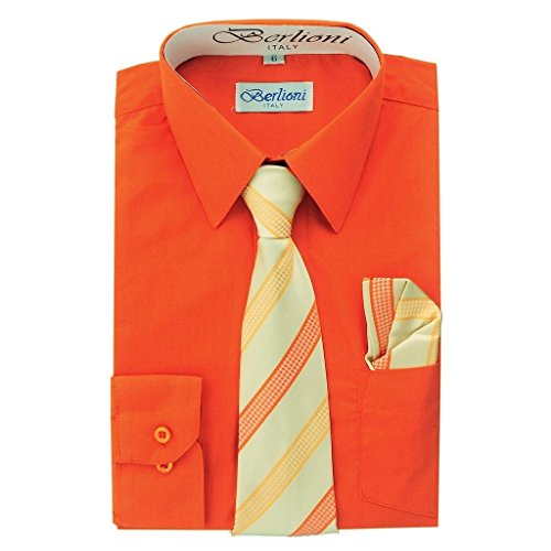 iGirldress Boys Solid Color Dress Shirt with Tie - Formal Attire for School, Parties & Special Occasions