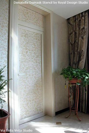 Donatella Damask Stencil - Reusable Wall Stencils for Painting, DIY Home Decor, Furniture & Crafts | Perfect for Bedroom, Living Room, and Wedding Decorations