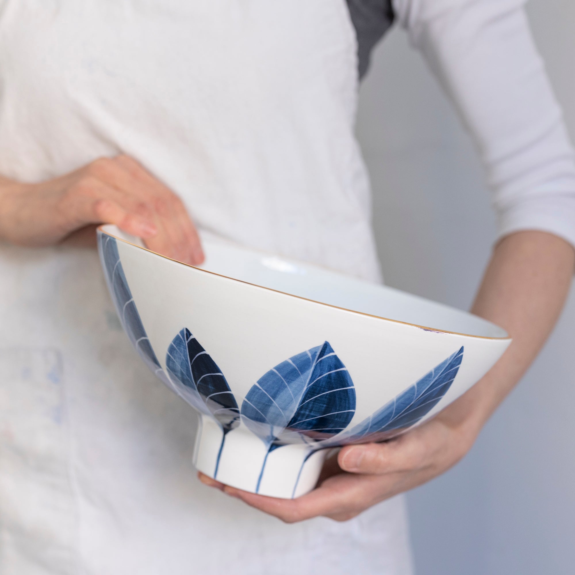 Small Wide Copper Bowl - Handcrafted Prussian Blue Kitchen Decor - Perfect for Serving, Mixing & Home Decoration