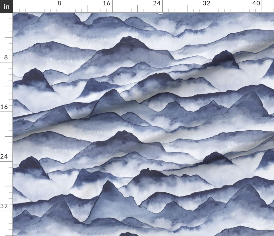 Petal Signature Cotton Fabric by Spoonflower - Mountains Nature Outdoors Printed Fabric by The Yard for Sewing, Quilting, Apparel & Home Decor | Perfect for DIY Crafts, Curtains & Upholstery
