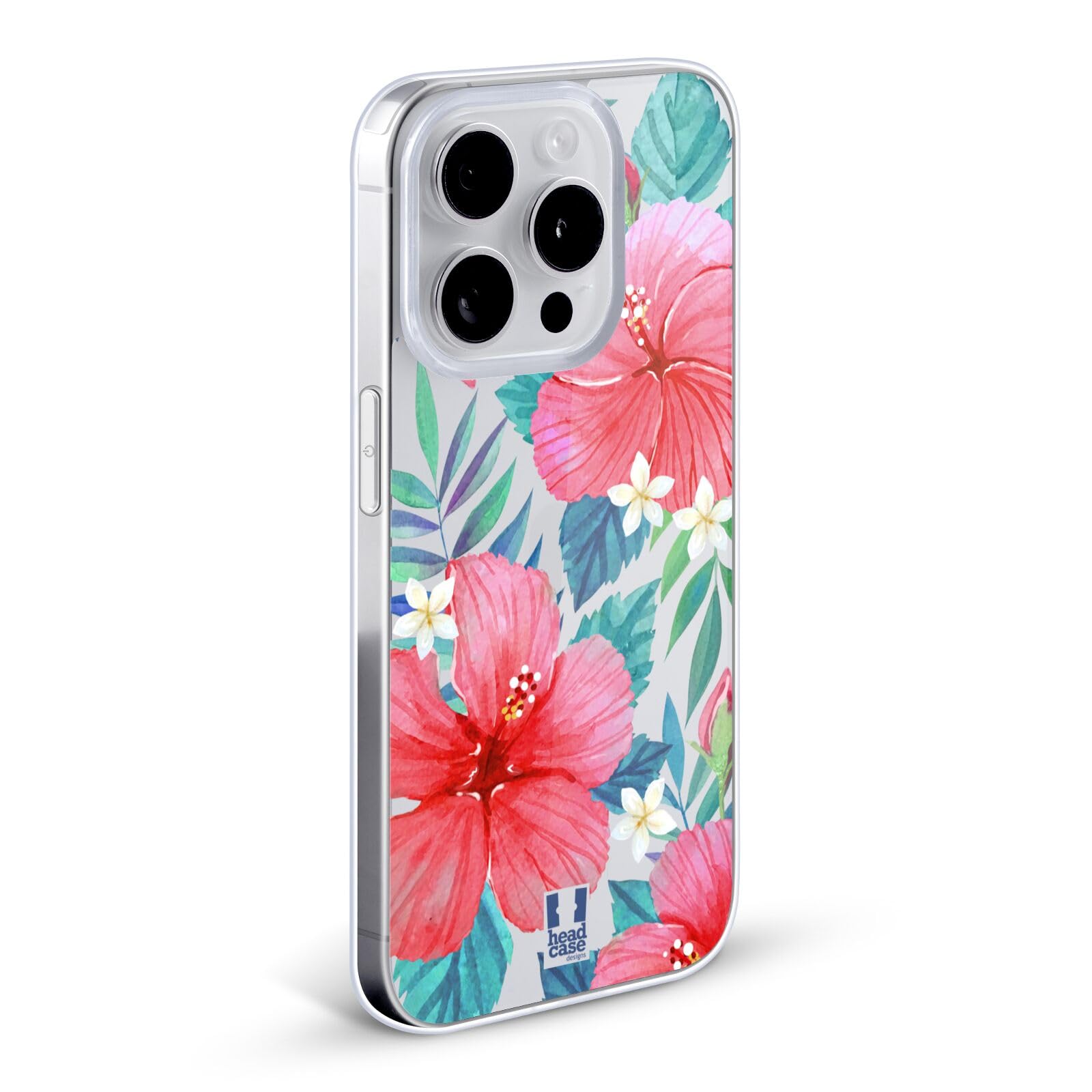 Head Case Designs Tropical Hibiscus Watercolor Flowers Soft Gel Case for Apple iPhone 13 Pro Max - Durable Protective Cover with Vibrant Floral Design, Perfect for Everyday Use, Travel, and Gift Giving