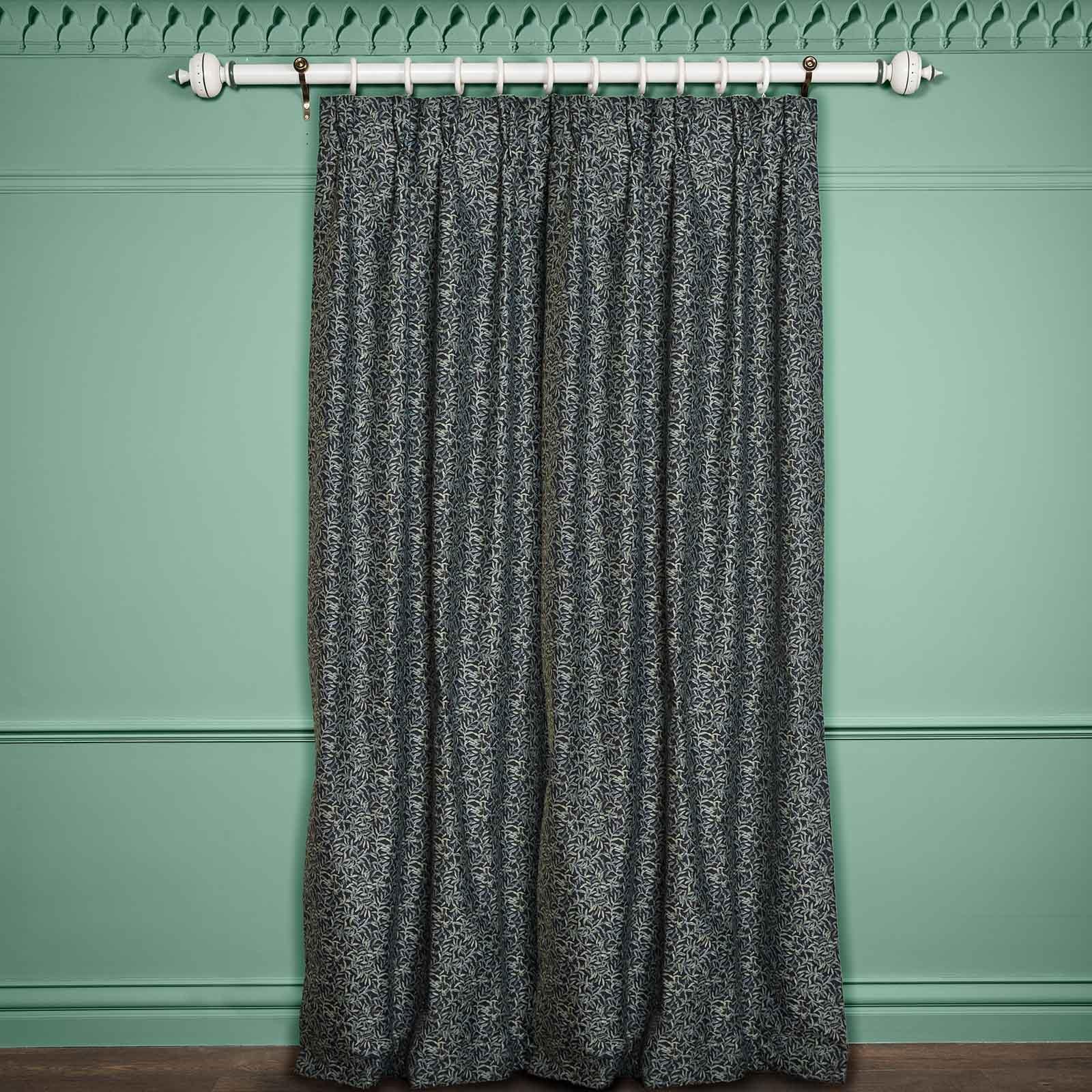 SALIX Jacquard Noir - Elegant Black Jacquard Fabric for Home Decor, Upholstery & Fashion Design | Perfect for Curtains, Pillows & Dresses