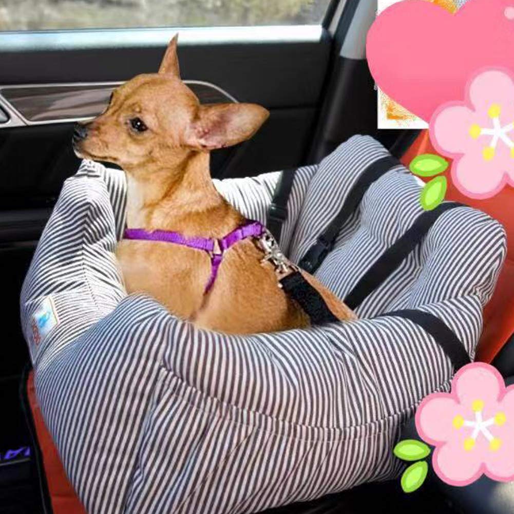 Dog Car Seat for Small to Medium Dogs - Puppy Booster Seat with Storage Pocket & Safety Leash | Soft, Comfortable & Washable Pet Travel Carrier | Perfect for Road Trips, Vet Visits & Daily Commutes