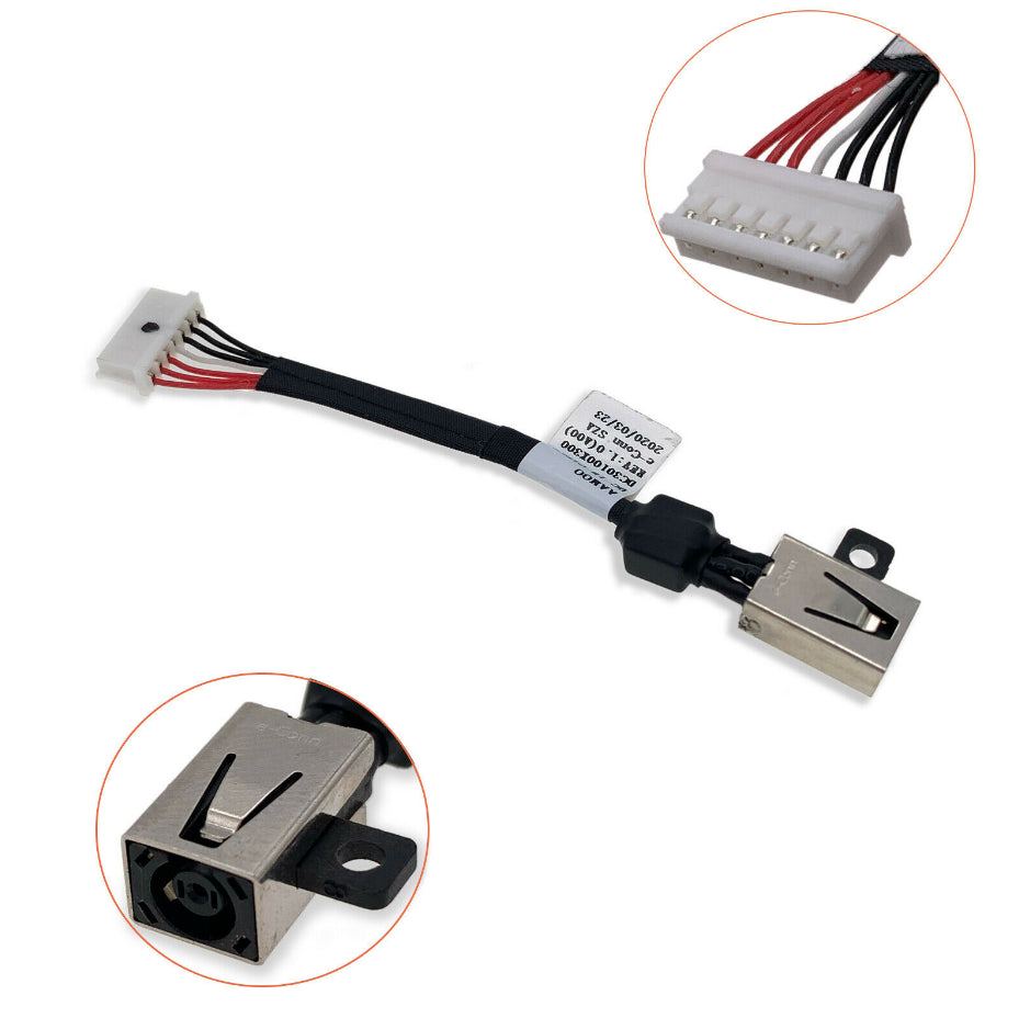 Dell XPS 15 9550 9560 9570 DC Jack Power Cable 64TM0 DC30100X200 DC30100X300 Replacement Charger Adapter - Perfect for Home, Office & Travel Use