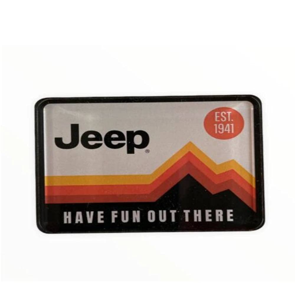Jeep Have Fun Out There Acrylic Magnet - 2.75 x 2 Inches - Durable Car & Fridge Decorative Magnet for Jeep Lovers, Outdoor Adventures & Road Trips
