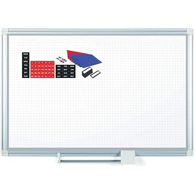 MasterVision GA27109830A White/Silver All-Purpose Planning Board with Accessories - 1x2 Grid, 72x48 Inches - Perfect for Office Organization, Classroom Scheduling & Project Management