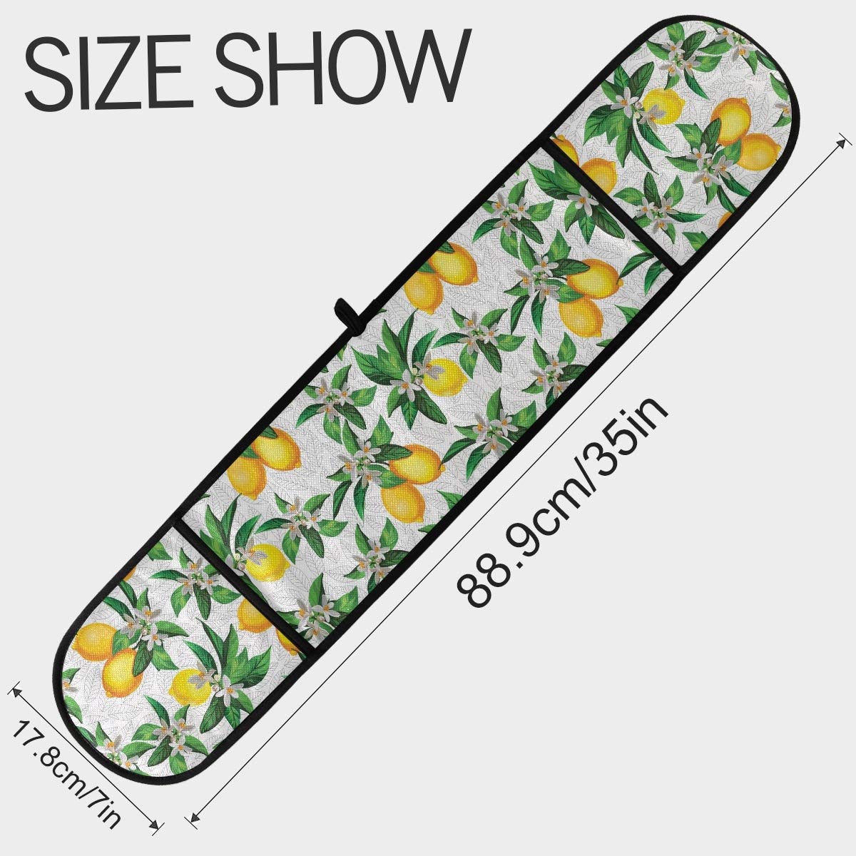 Quilted Double Oven Mitts - Heat Resistant Lemon White Floral Pattern Hot Gloves for Baking, Grilling, BBQ & Kitchen Use - Perfect for Baking Cookies, Roasting Turkey & Handling Hot Pans