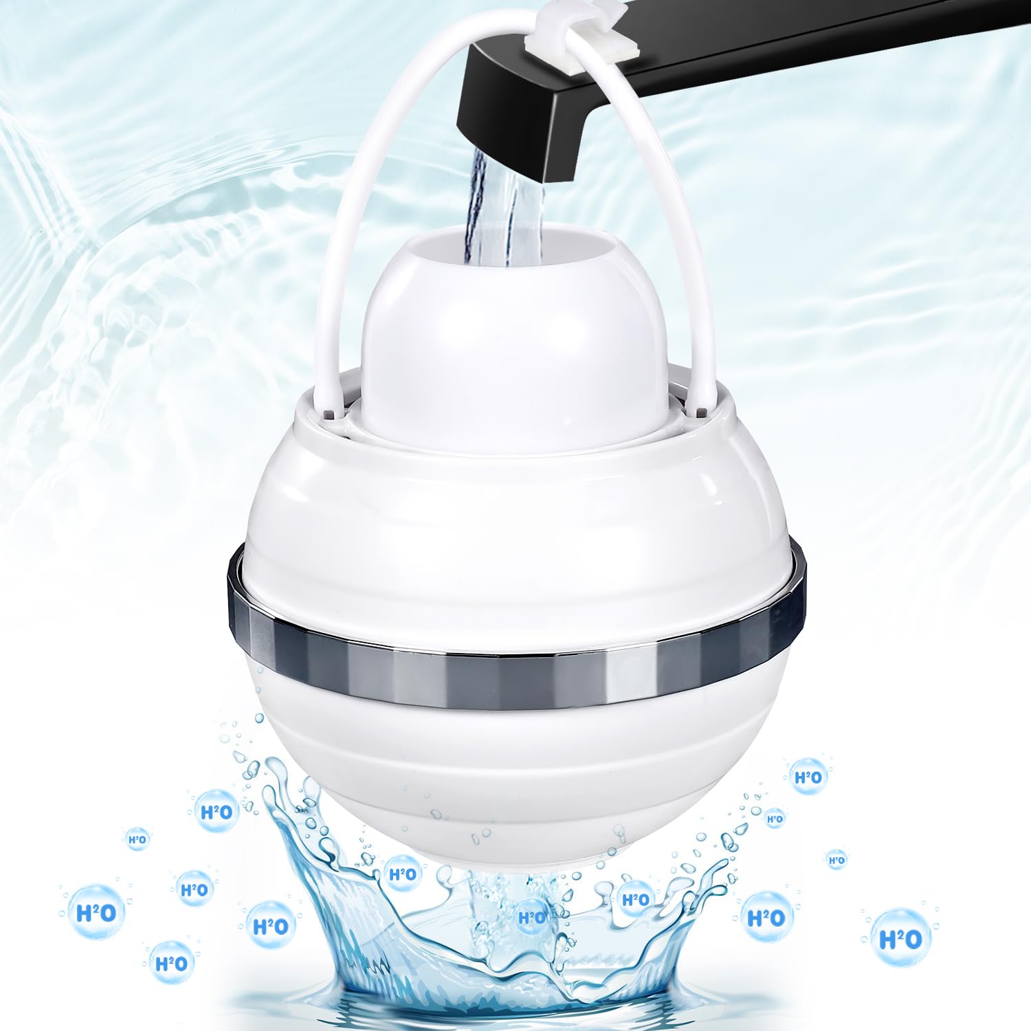 Premium Bathtub Water Filter - 2500 Gallon Capacity, BPA Free, Removes 99% of Contaminants for Healthier Skin & Hair | White Bath Faucet Filter for Soft Water, Baby Bathing & Sensitive Skin Care