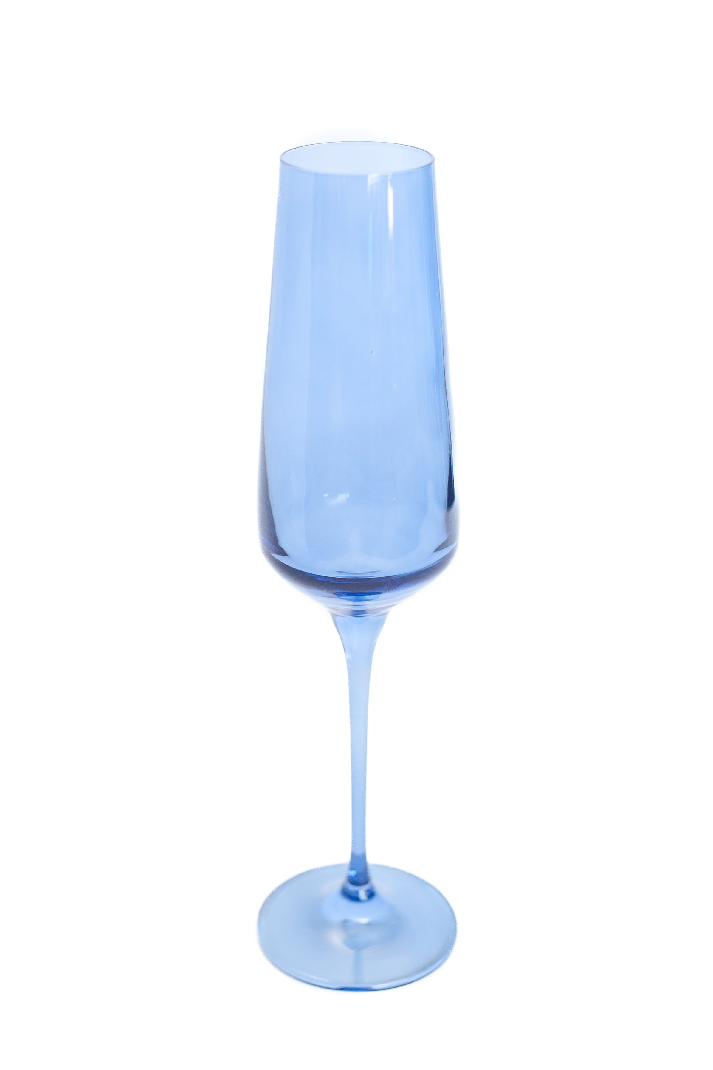 Estelle Colored Champagne Flute Set of 2 - Cobalt Blue Glassware for Parties, Weddings & Celebrations - Elegant Stemware for Sparkling Wine & Cocktails