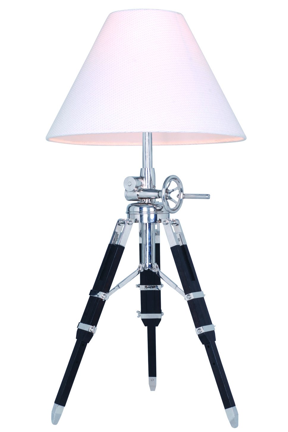 Ansel FL1207 Tripod Floor Lamp - Adjustable 1-Light Standing Lamp with Chrome & Black Finish for Living Room, Bedroom, or Office Lighting
