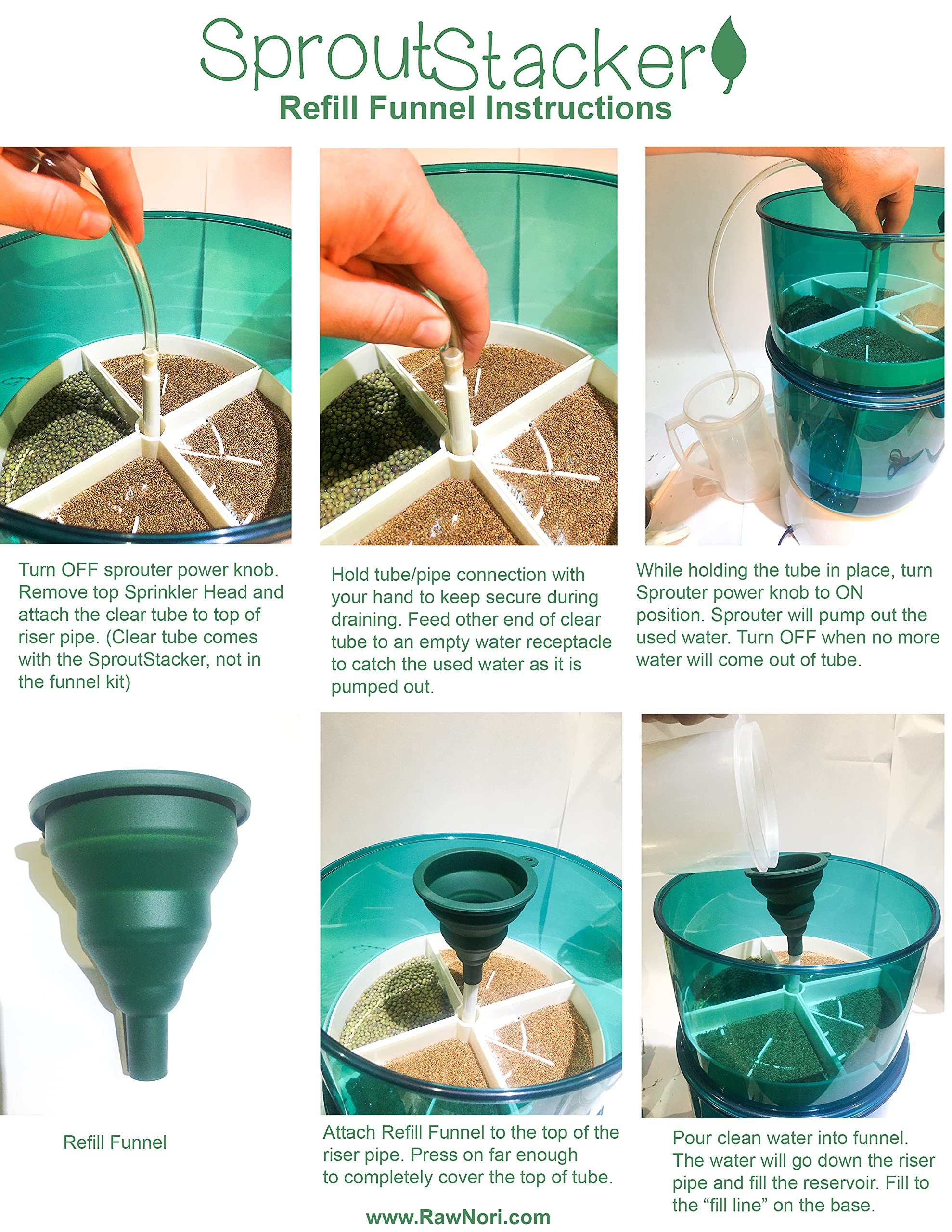 SproutStacker Accessory Kit - Silicone Refill Funnel & Cleaning Brushes Set for Hydroponic Growing Systems | Perfect for Indoor Garden Maintenance & Seedling Care