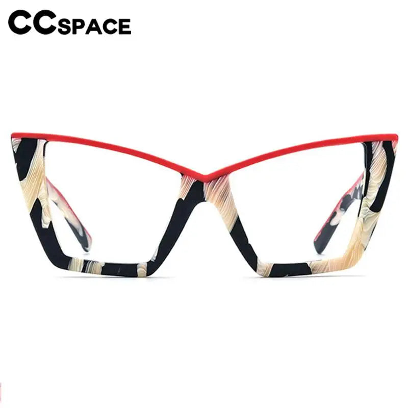 CCspace Unisex Full Rim Big Square Acetate Eyeglasses 57161 - Stylish & Durable Eyewear for Men & Women - Perfect for Work, Reading & Fashion Accessories