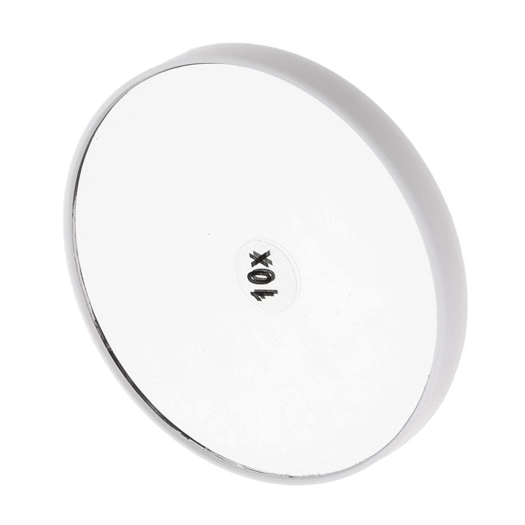 Milageto 10x Magnified Suction Cup Makeup Mirror - White | Hands-Free Vanity Mirror for Bathroom, Bedroom & Travel | Fogless Shaving & Cosmetic Mirror with Strong Suction